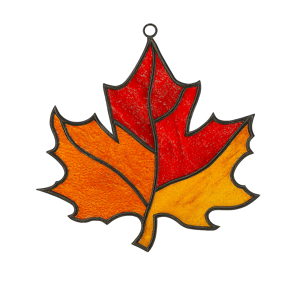 Maple Leaf Unfinished Faux Stained-Glass Frame