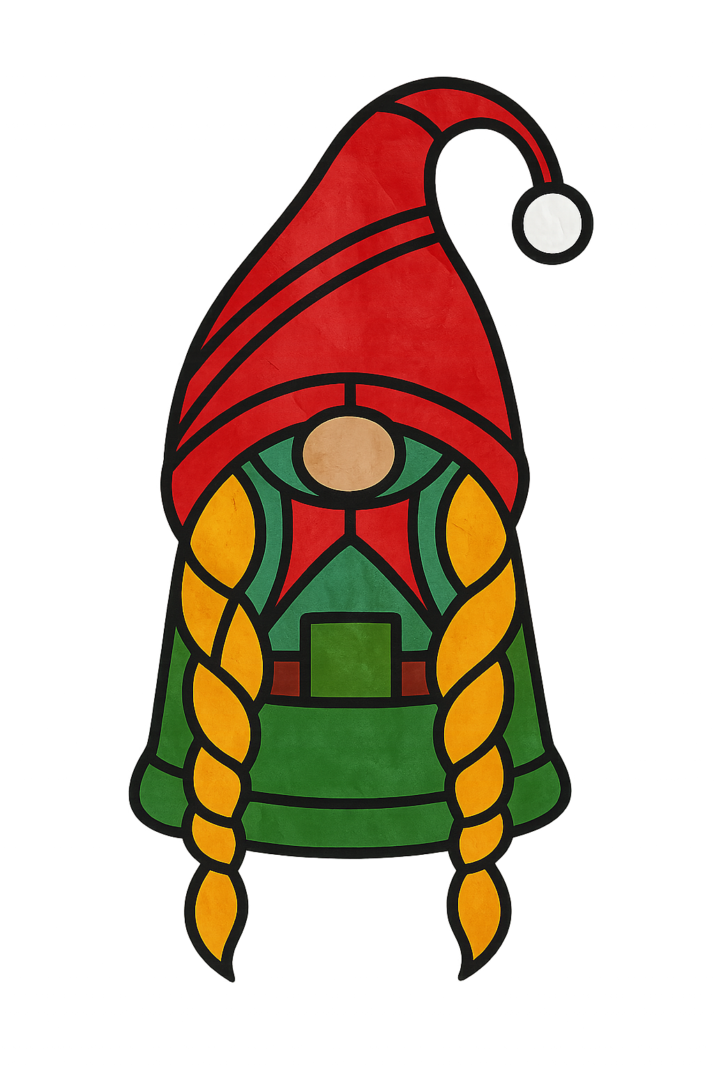 Gnome Unfinished Faux Stained-Glass Frame