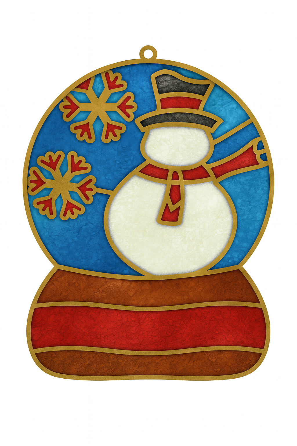 Snow Globe Unfinished Faux Stained-Glass Frame