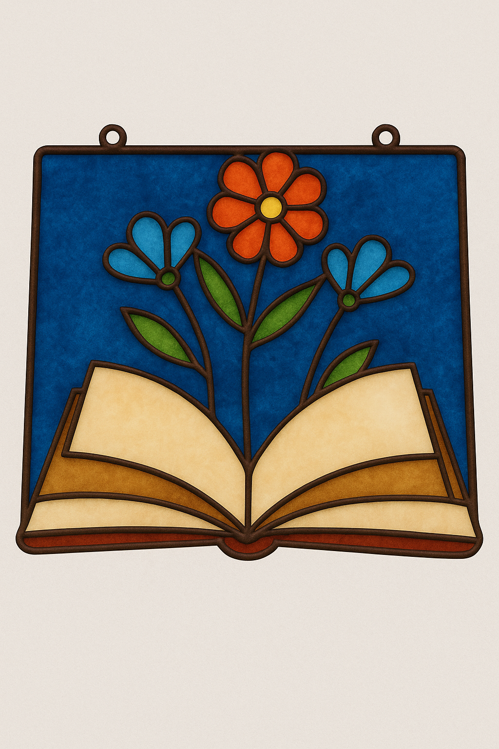 Flower-Book Unfinished Faux Stained-Glass Frame
