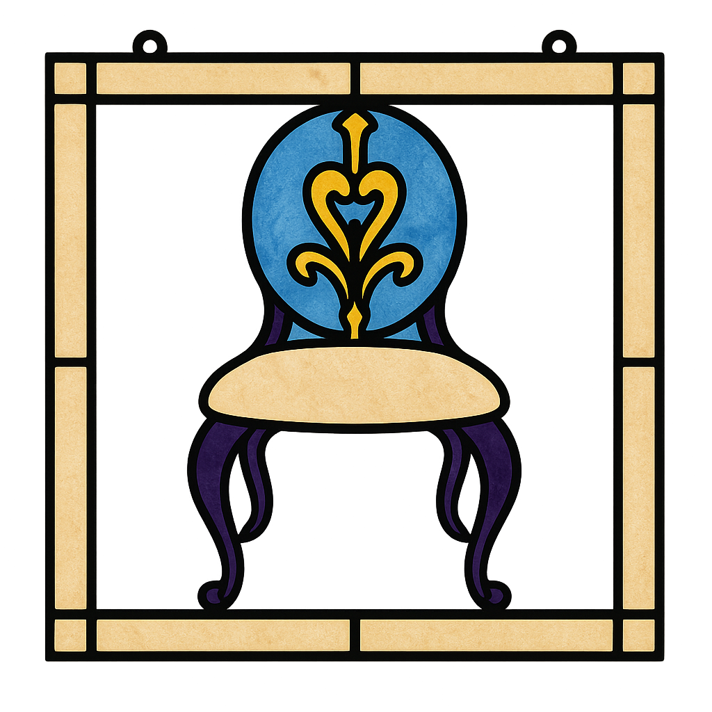 Chair Unfinished Faux Stained-Glass Frame