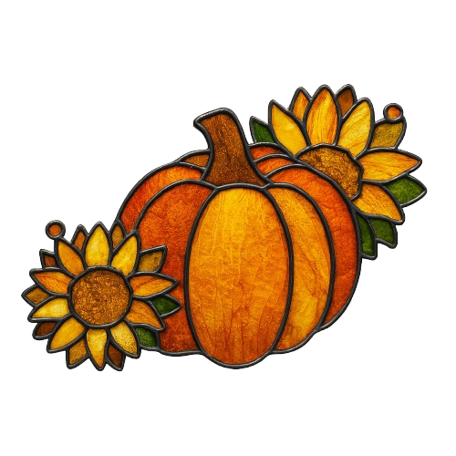 Pumpkin Unfinished Faux Stained-Glass Frame – Cute Pumpkin Design for DIY Arts & Crafts Suncatcher | No Sanding Required | 1/4" Smooth MDF Cutout | Laser Cut Window or Shelf Décor | Glass Filler Art, Resin & Crushed Glass Art Project