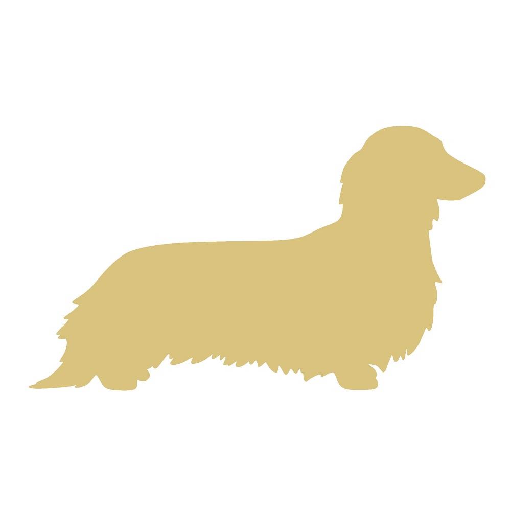 Basic Shape Dachshund MDF Cutout Silhouette Style 2 - Unfinished For DIY