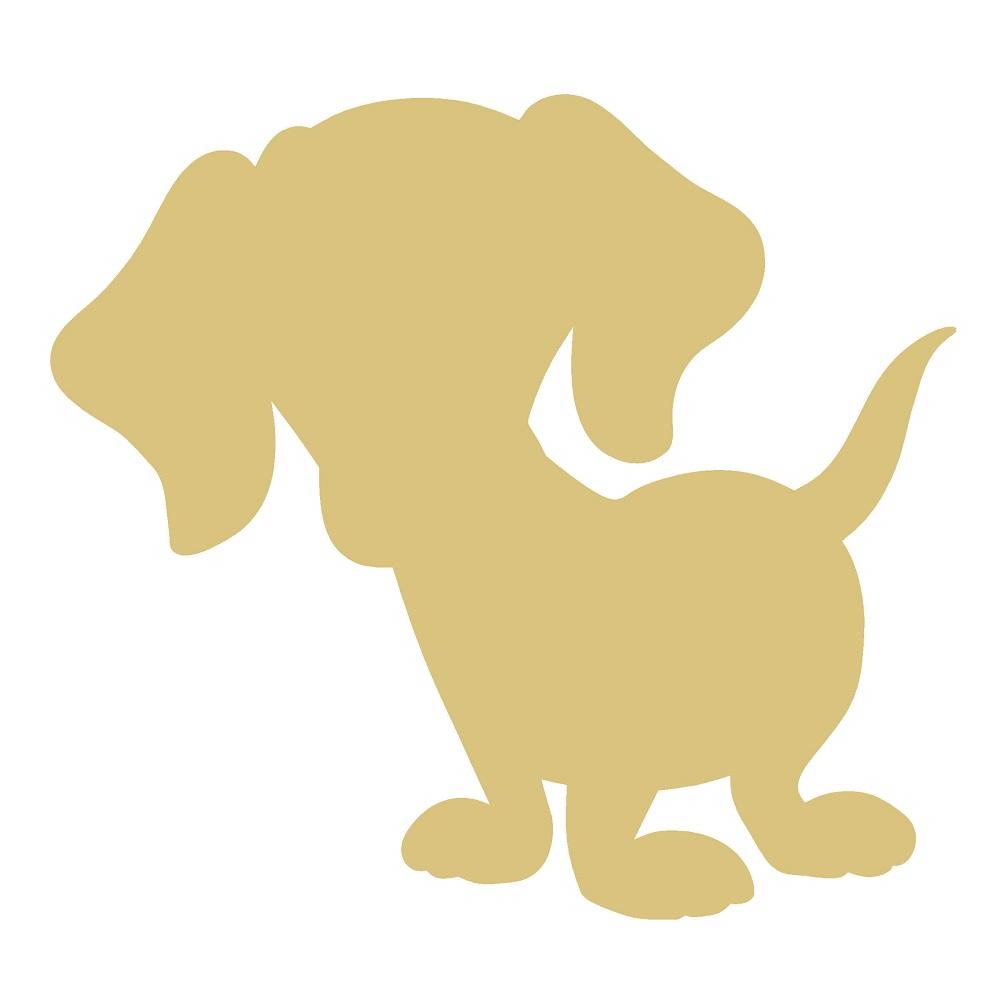 Basic Shape Dachshund MDF Cutout Silhouette Style 3 - Unfinished For DIY