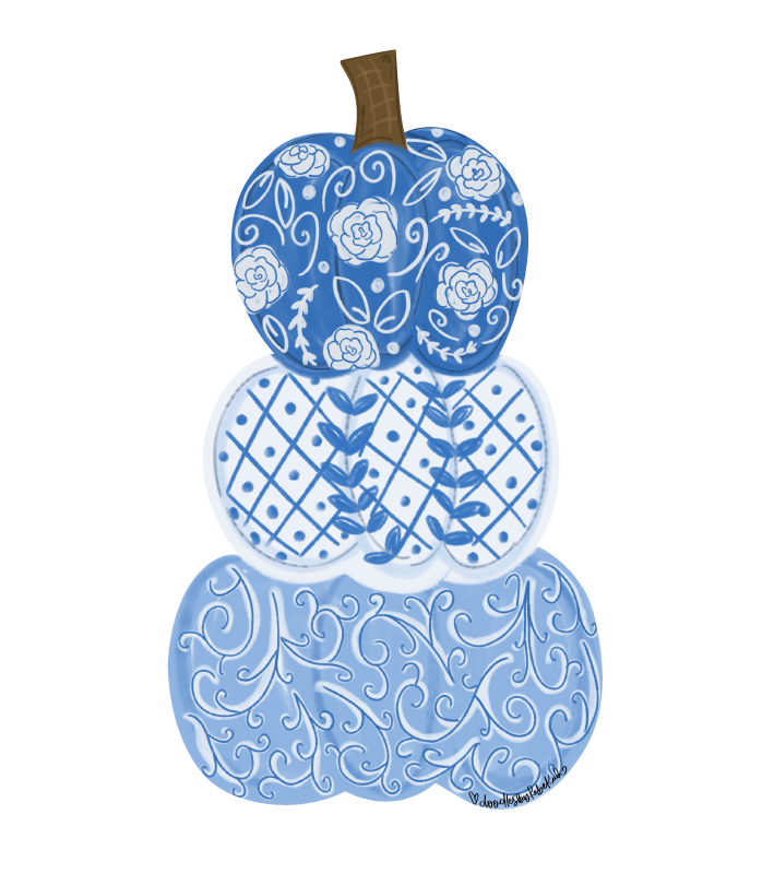 DOODLES BY REBEKAH GINGER JAR DESIGN STACKED PUMPKINS