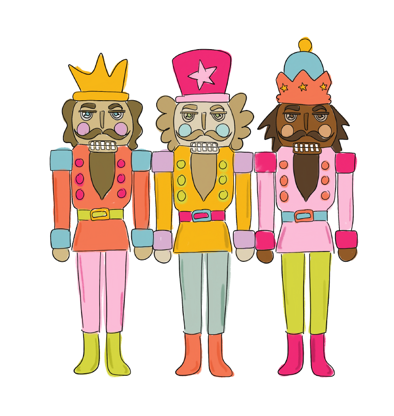 DOODLES BY REBEKAH 3 COLORFUL NUTCRACKERS