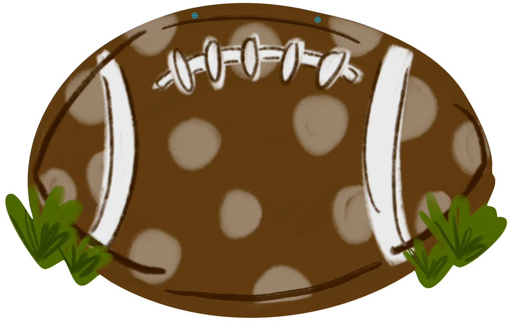 DOODLES BY REBEKAH BROWN FOOTBALL GREEN GRASS