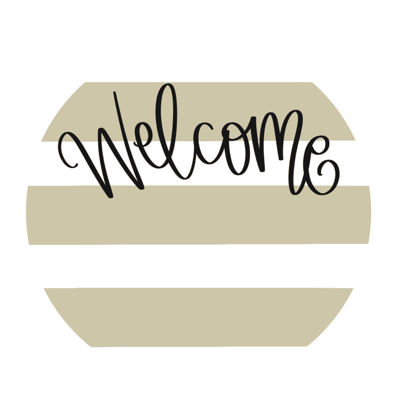 DOODLES BY REBEKAH TAN AND WHOTE STRIPED WELCOME