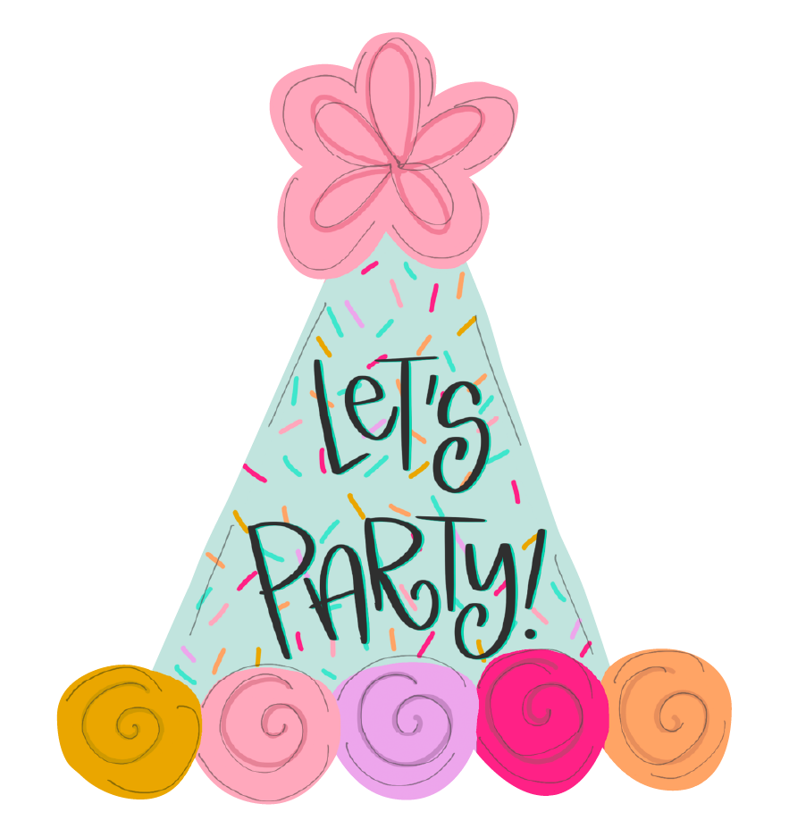 DOODLES BY REBEKAH LETS PARTY HAT