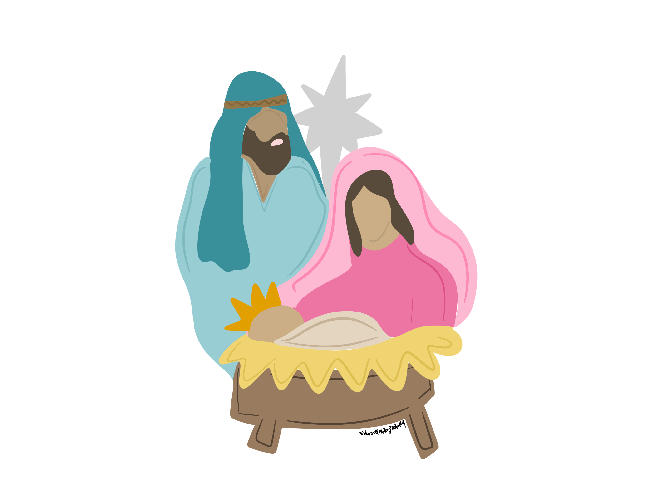 DOODLES BY REBEKAH JOSEPH AND MARY NATIVITY