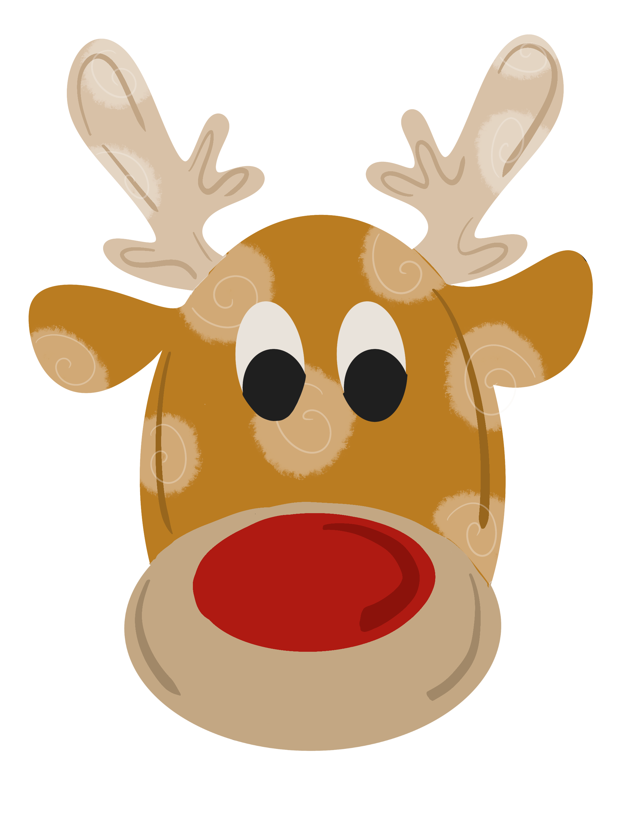 DOODLES BY REBEKAH REINDEER WITH RED NOSE