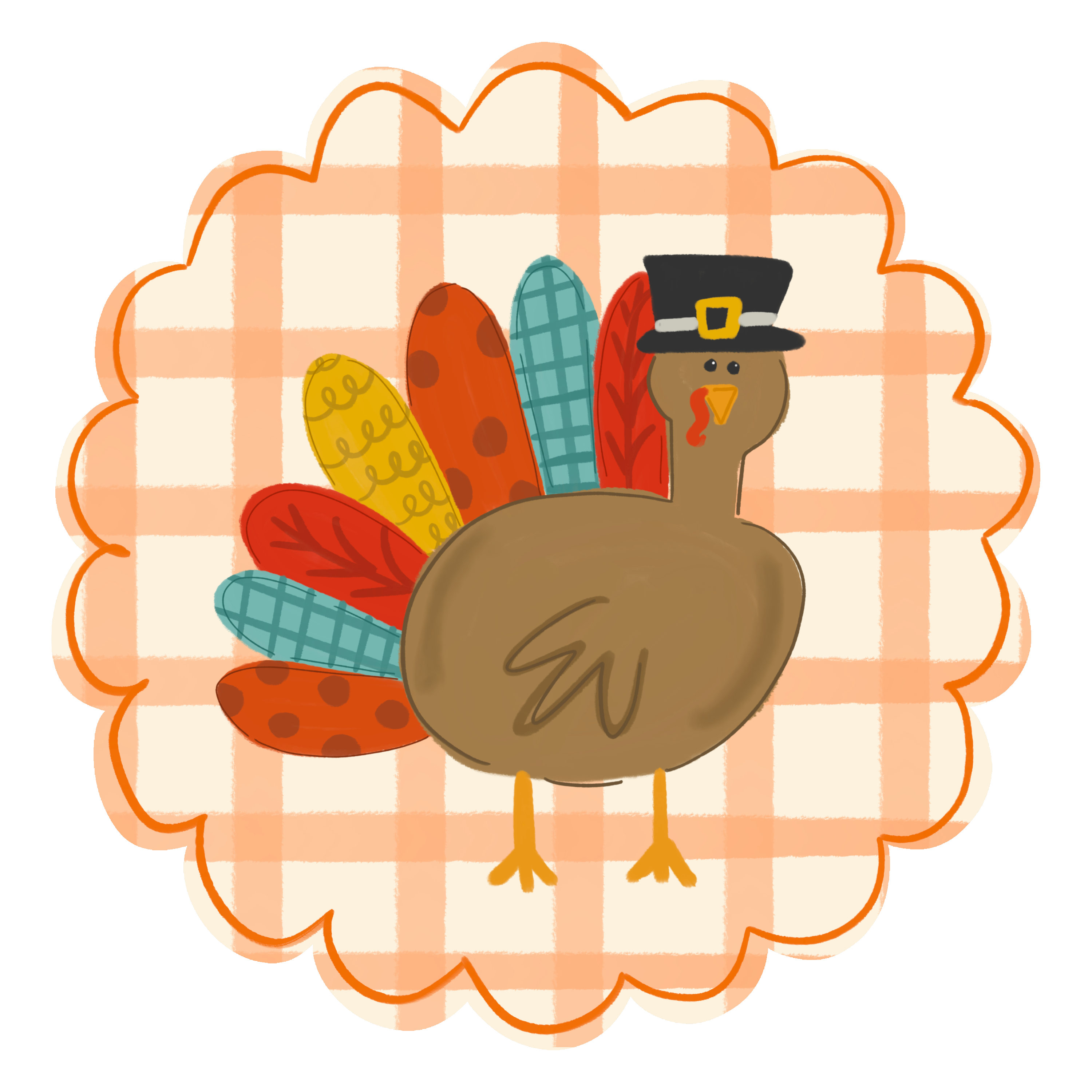 DOODLES BY REBEKAH COLORFUL TURKEY