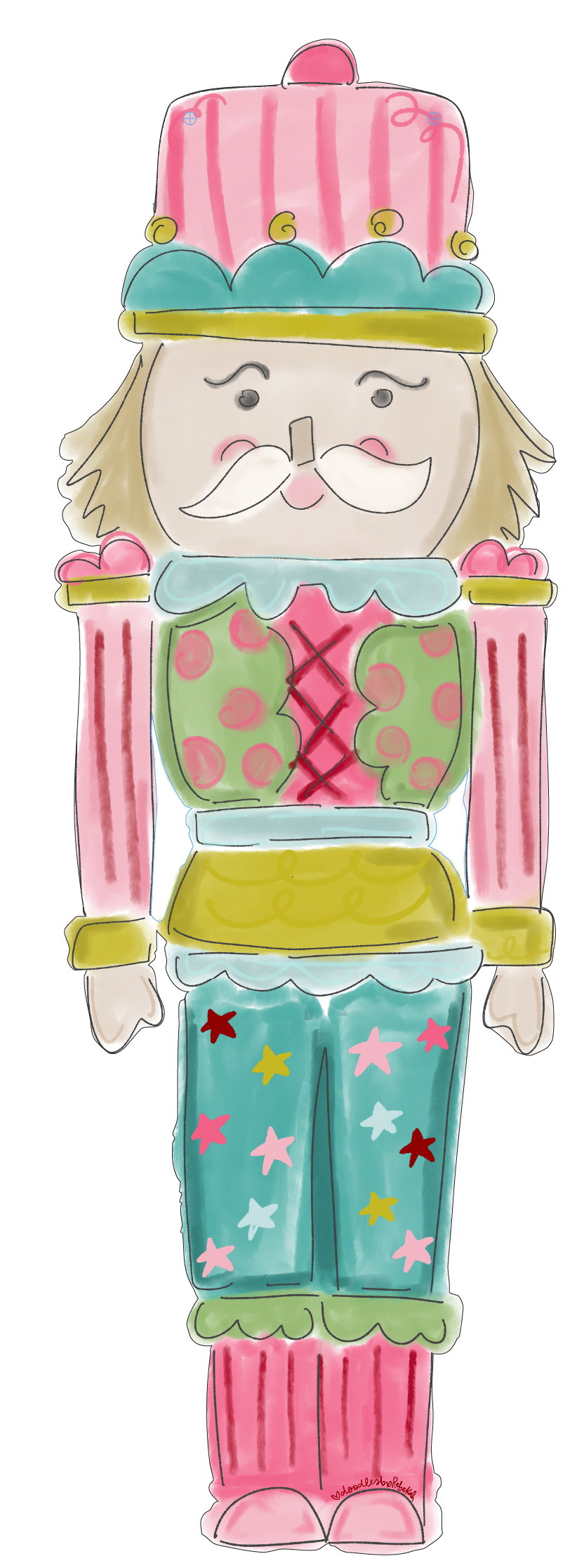 DOODLES BY REBEKAH PINK NUTCRACKER