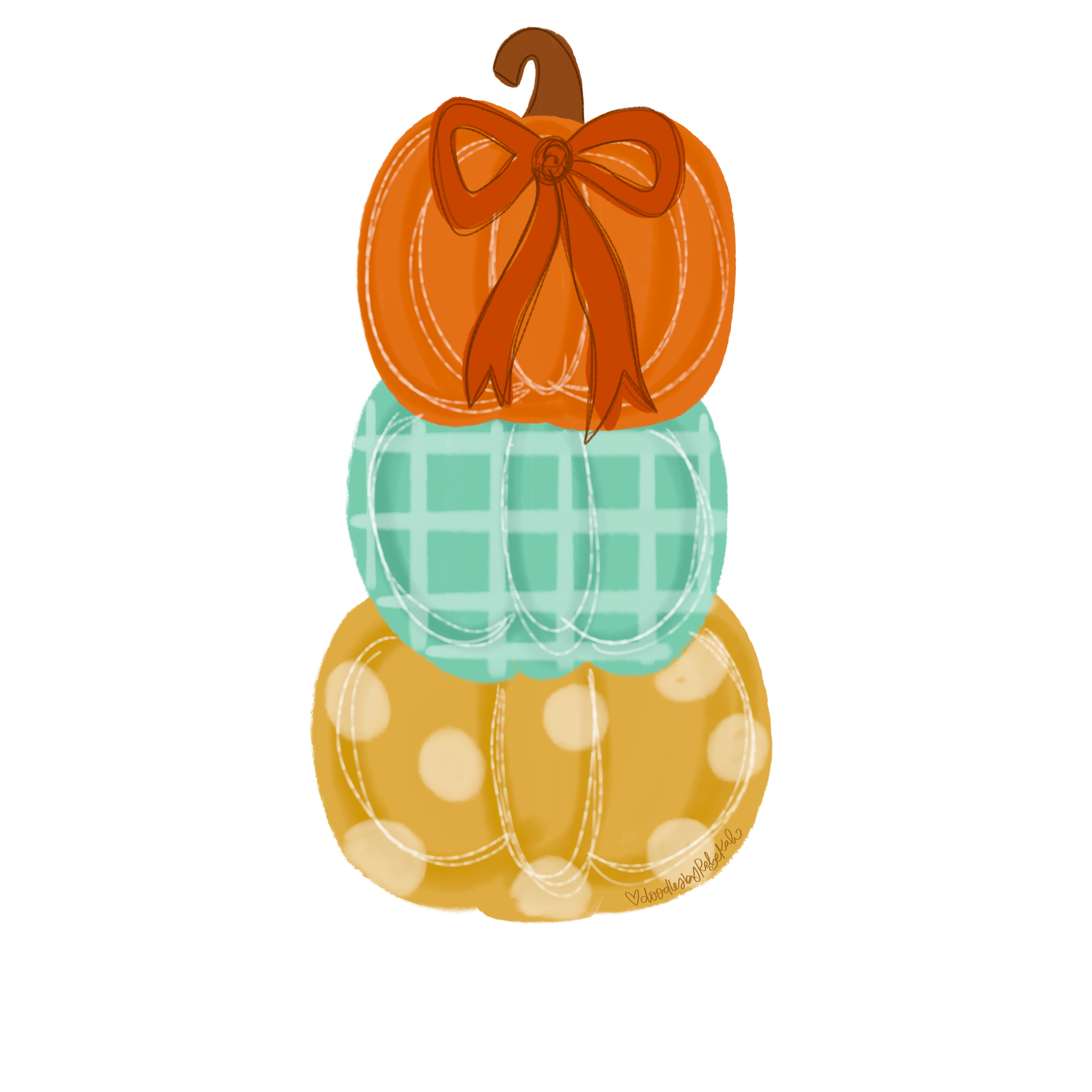 DOODLES BY REBEKAH FALL STACKED PUMPKINS