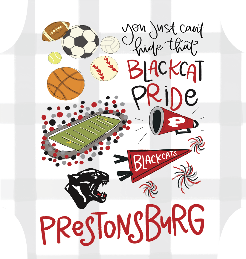 DOODLES BY REBEKAH PRESTONBURG BLACK CAT PRIDE