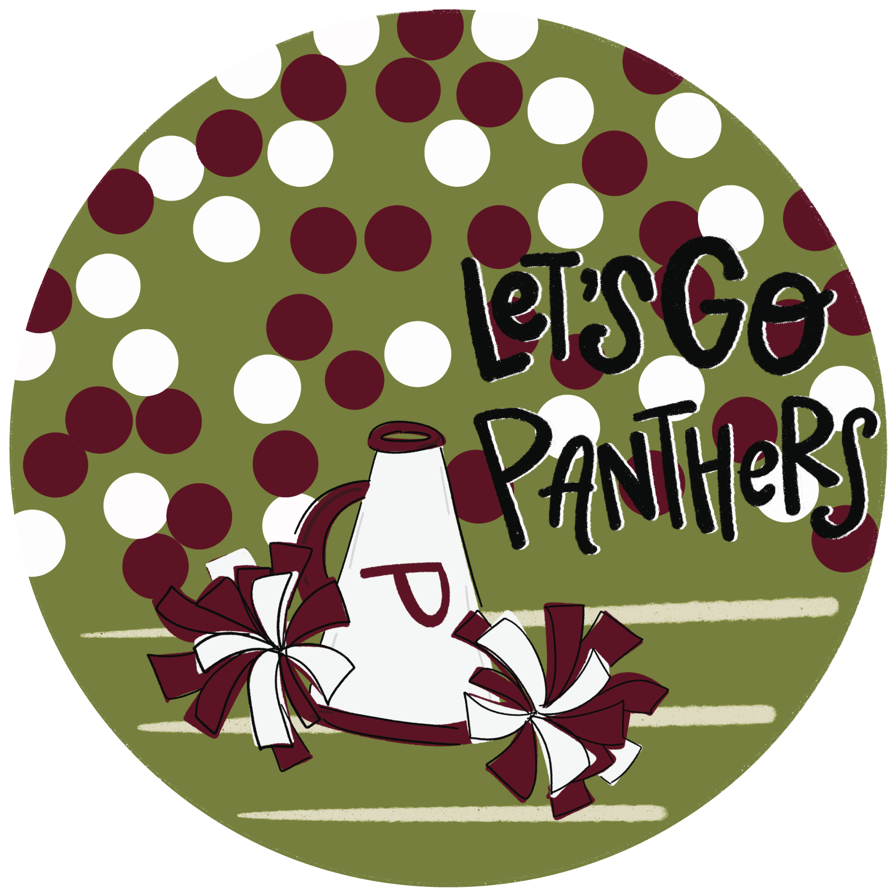 DOODLES BY REBEKAH LETS GO PANTHERS CHEERLEADERS