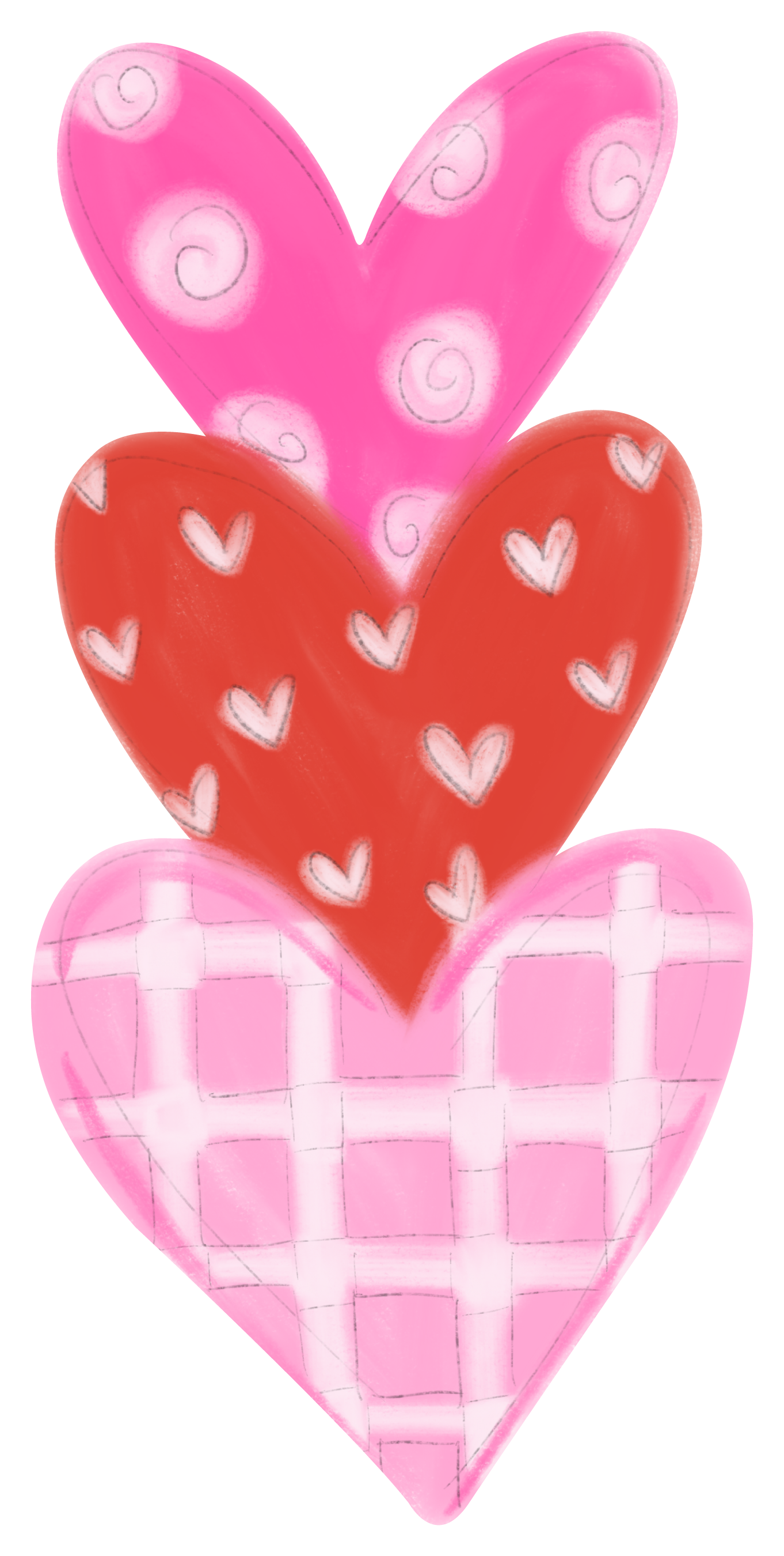 DOODLES BY REBEKAH TRIPLE HEARTS