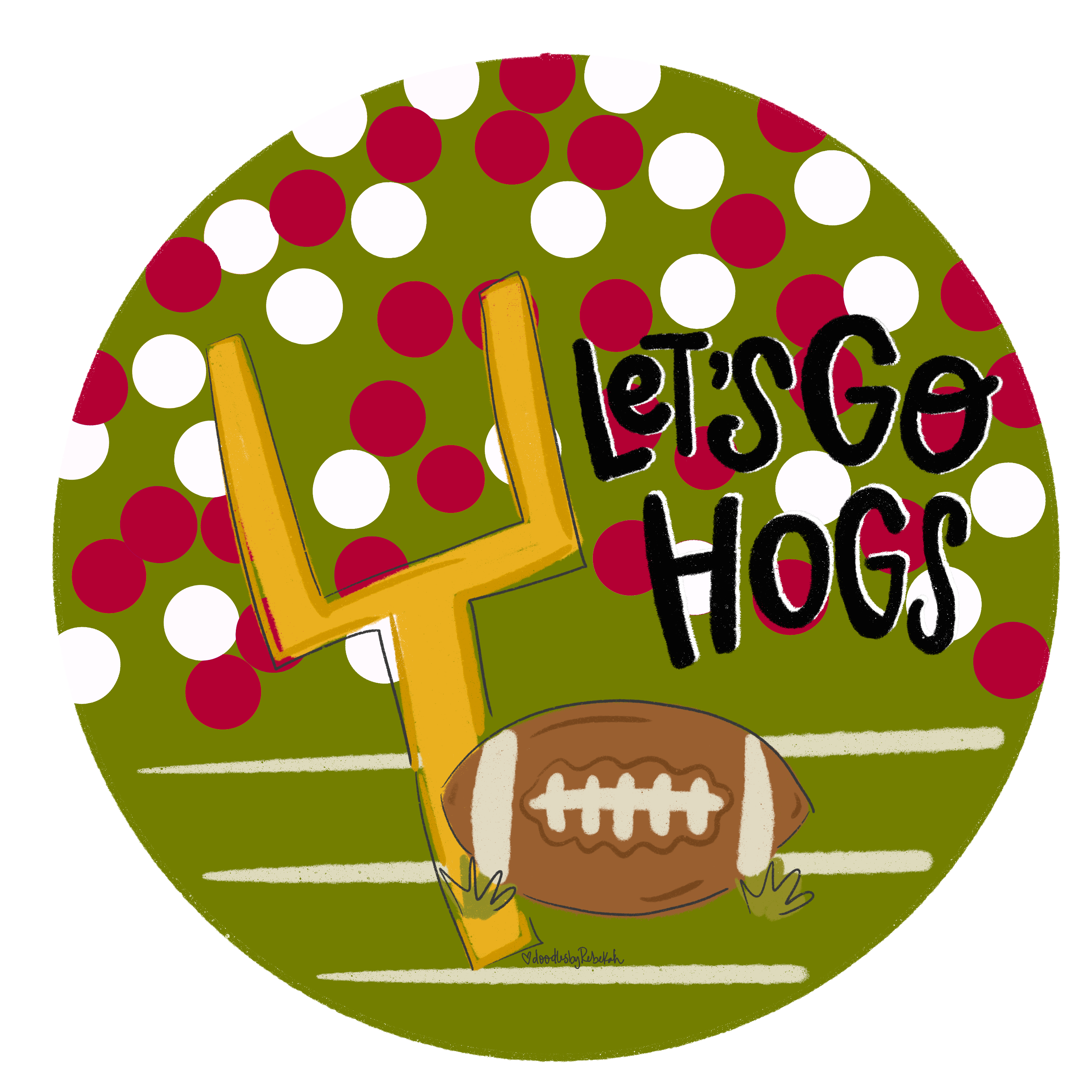 DOODLES BY REBEKAH LETS GO HOGS