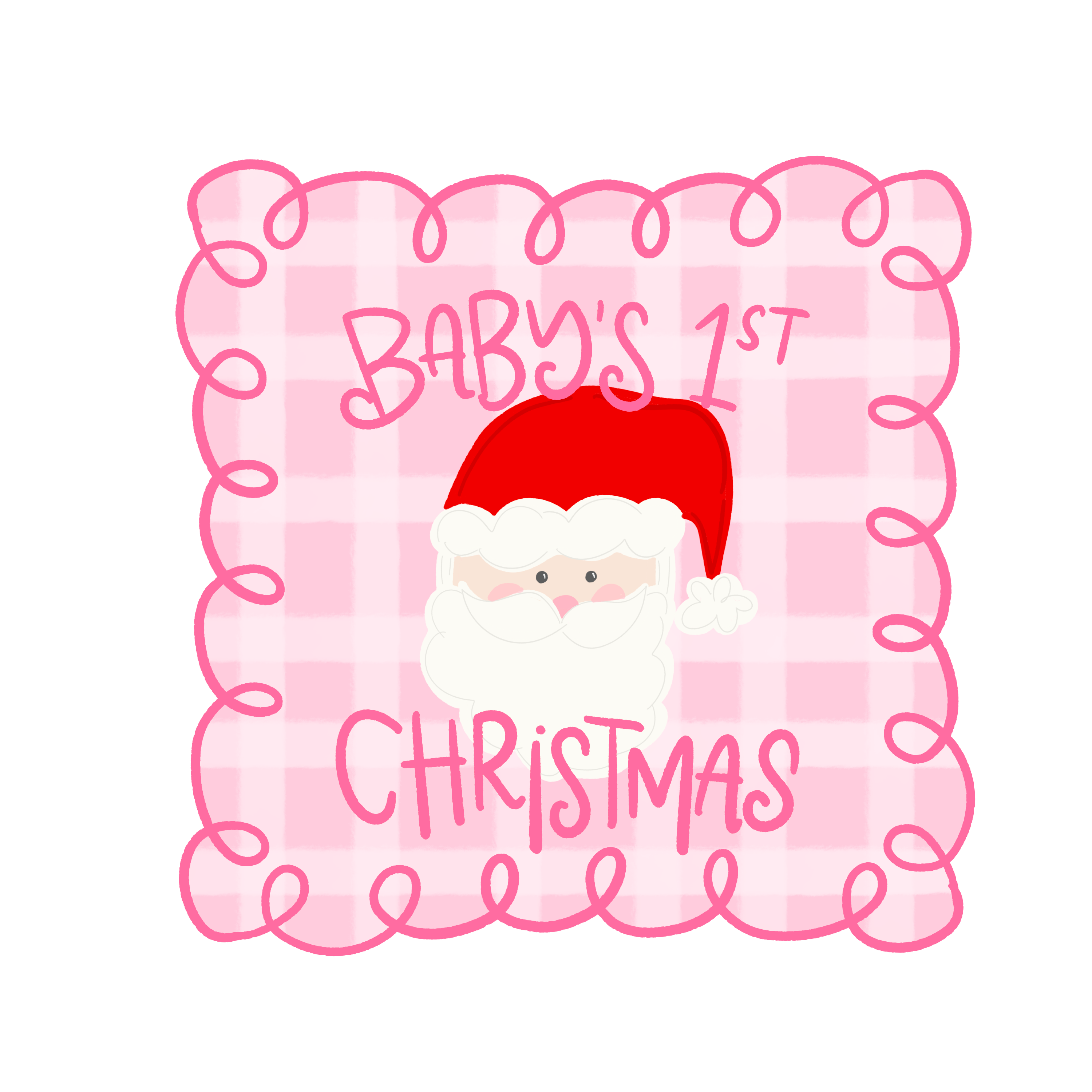 DOODLES BY REBEKAH PINK BABYS FIRST CHRISTMAS