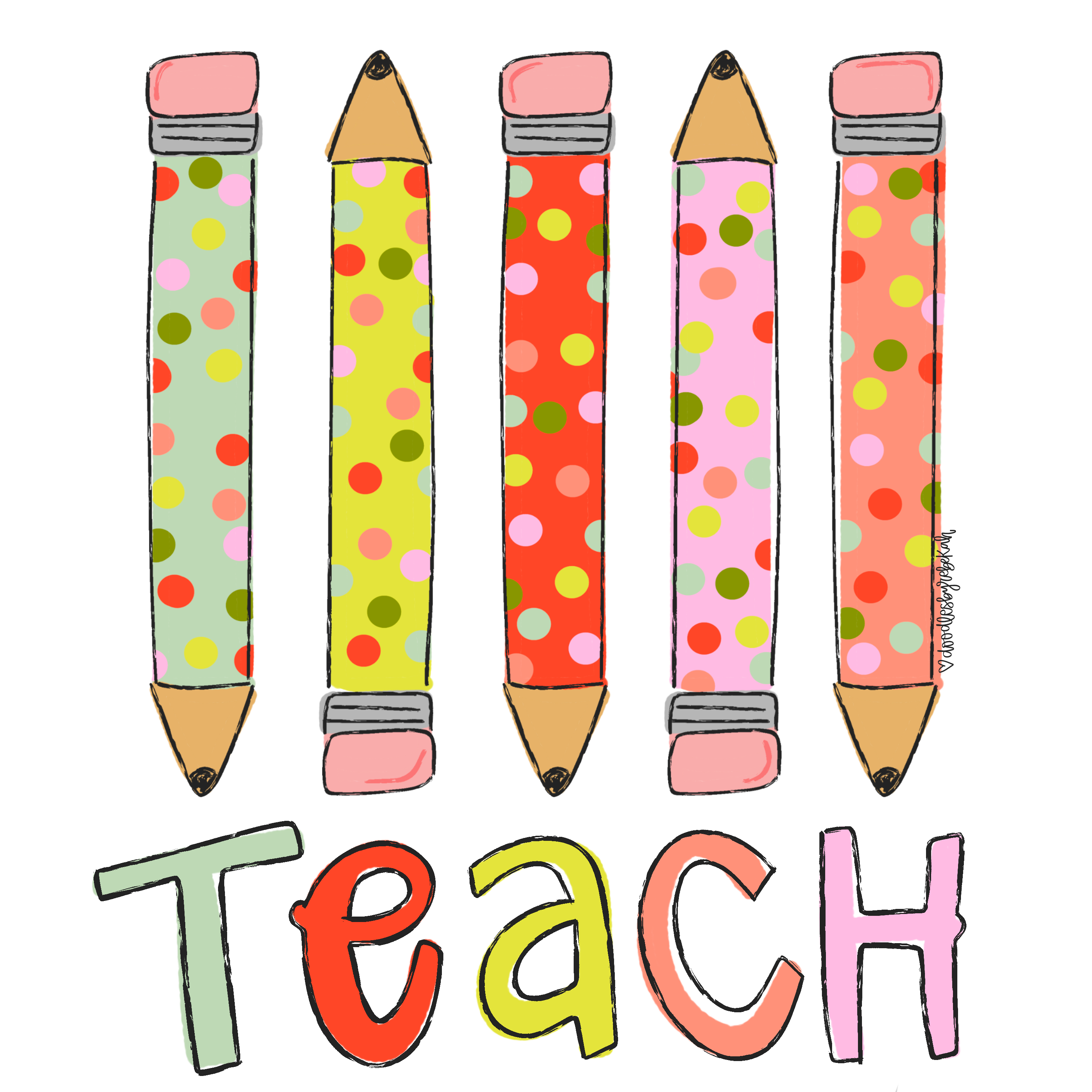 DOODLES BY REBEKAH TEACH PENCILS