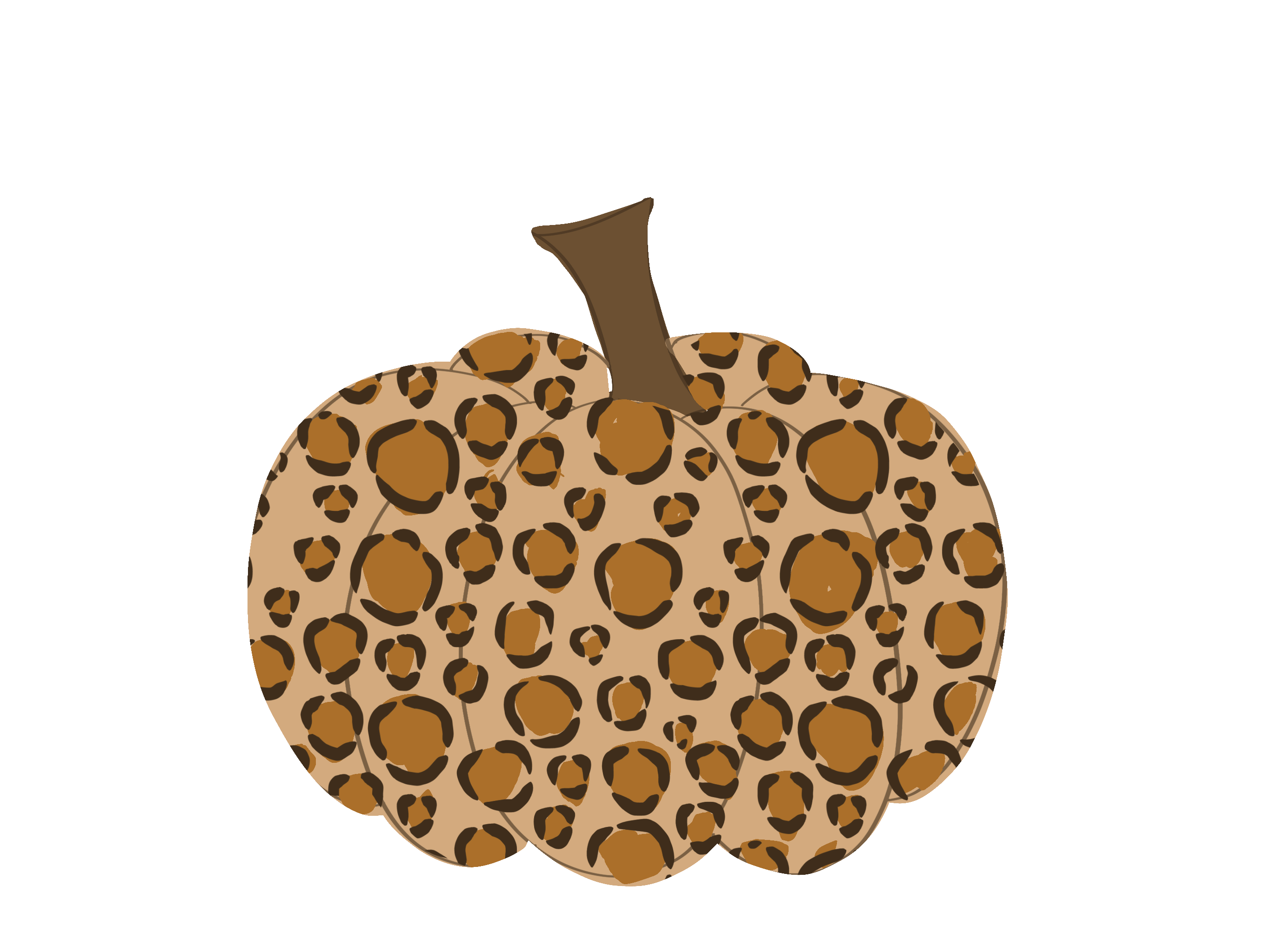 DOODLES BY REBEKAH LEOPARD PRINT PUMPKIN