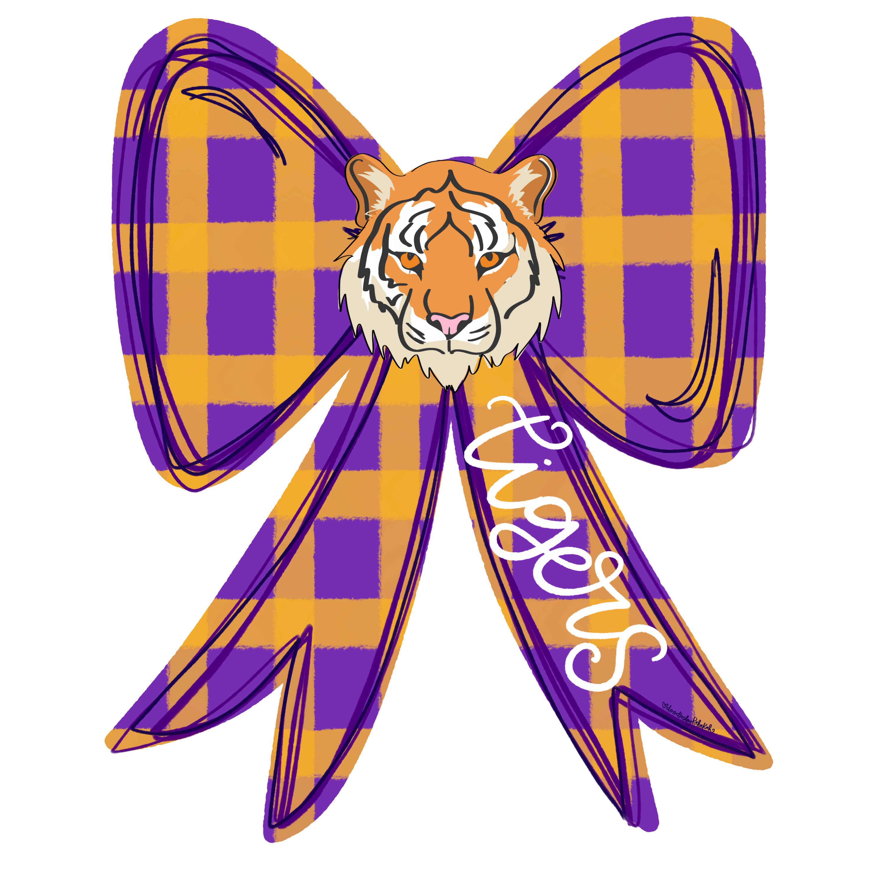 DOODLES BY REBEKAH TIGER HEAD RIBBON