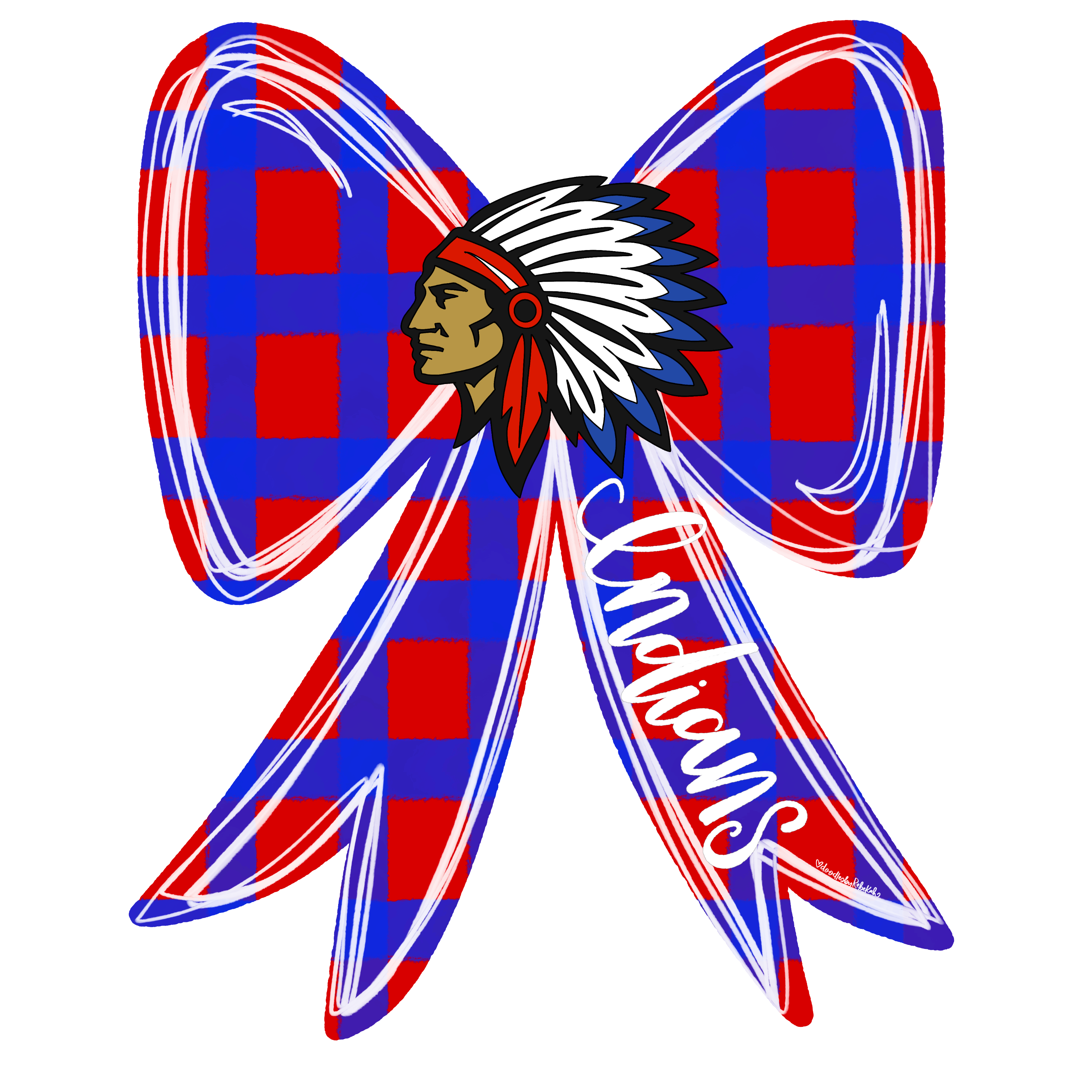 DOODLES BY REBEKAH INDIANS RIBBON