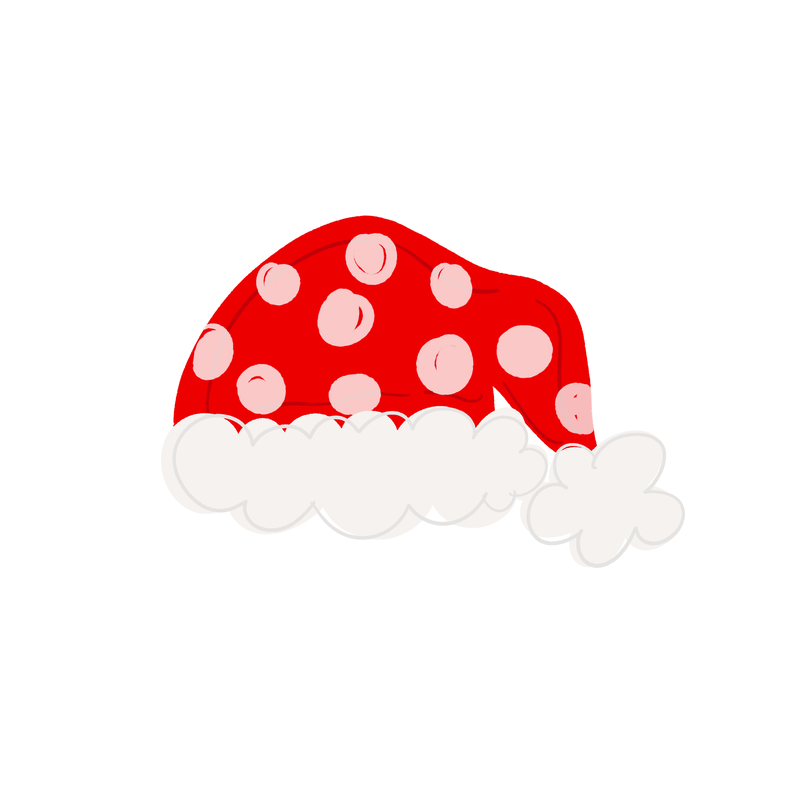 DOODLES BY REBEKAH RED SANTA HAT WITH POLKA DOTS
