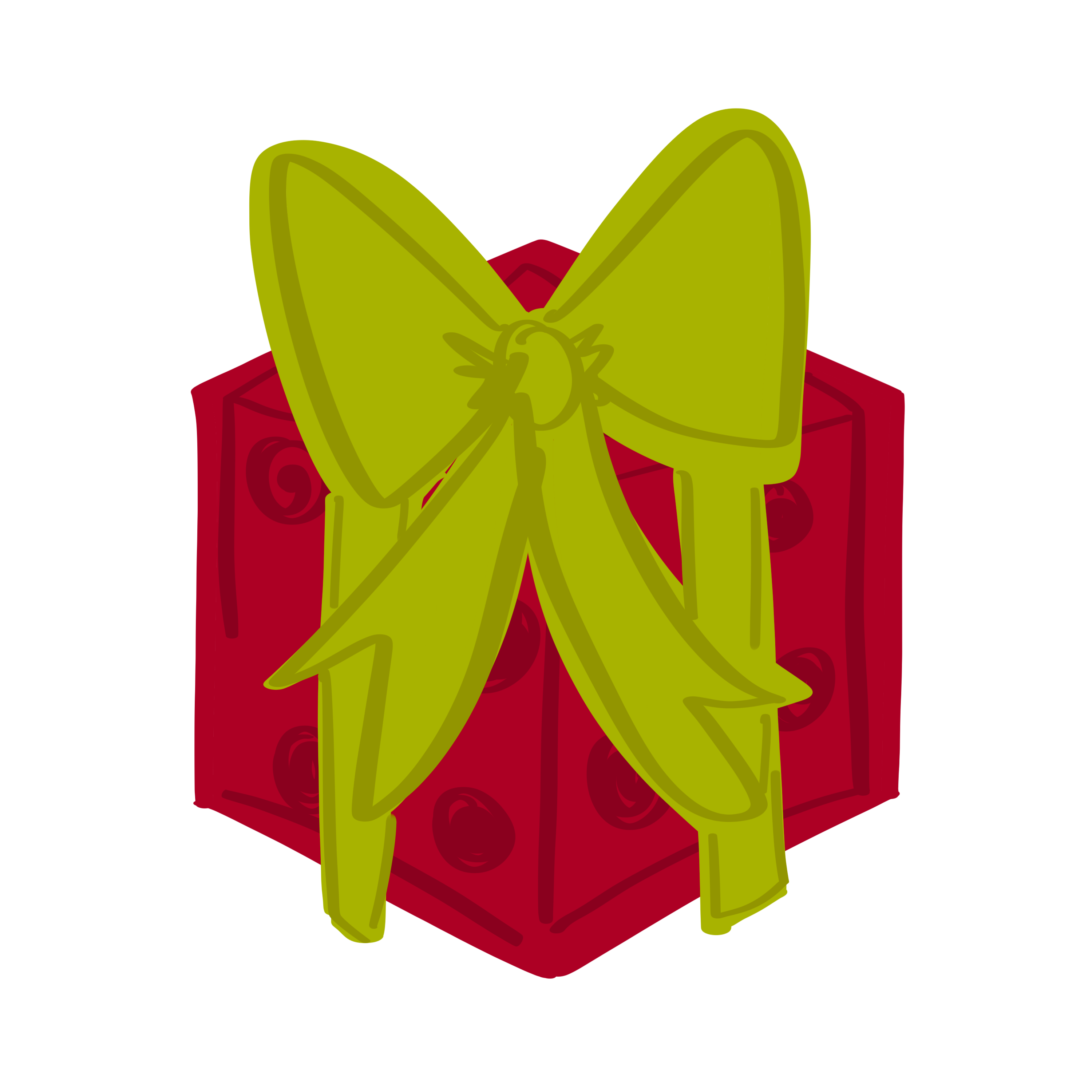 DOODLES BY REBEKAH RED GIFT WITH GREEN BOW