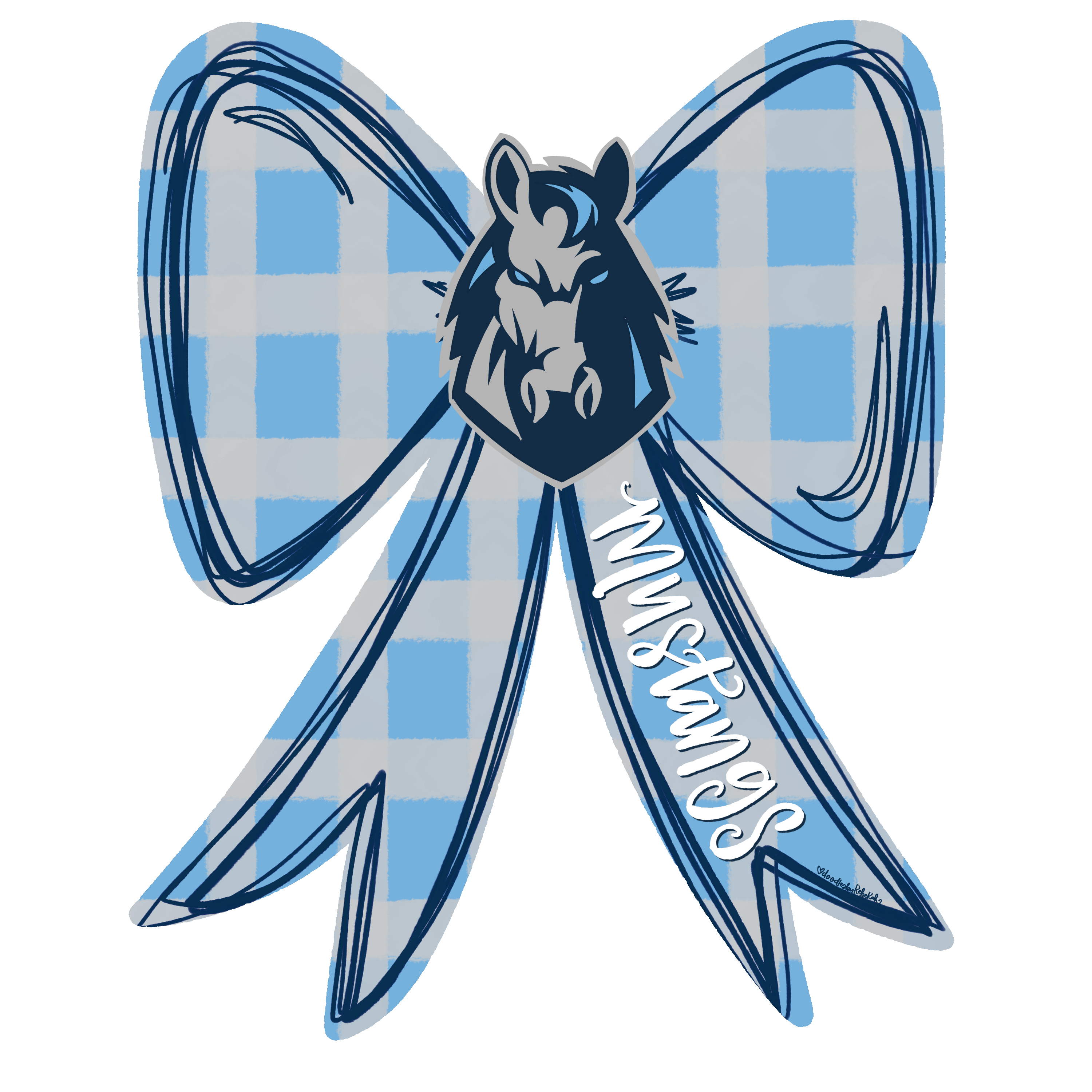 DOODLES BY REBEKAH MUSTANGS RIBBON