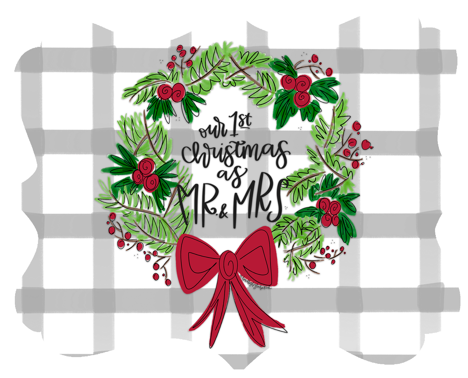 DOODLES BY REBEKAH MR AND MRS FIRST CHRISTMAS