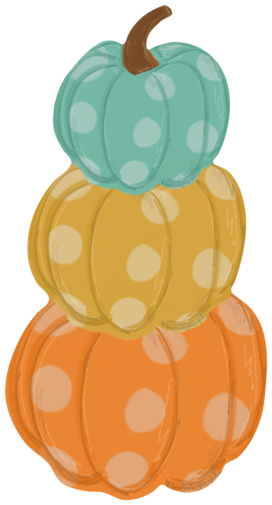 DOODLES BY REBEKAH TRIPLE STACKED PUMPKINS