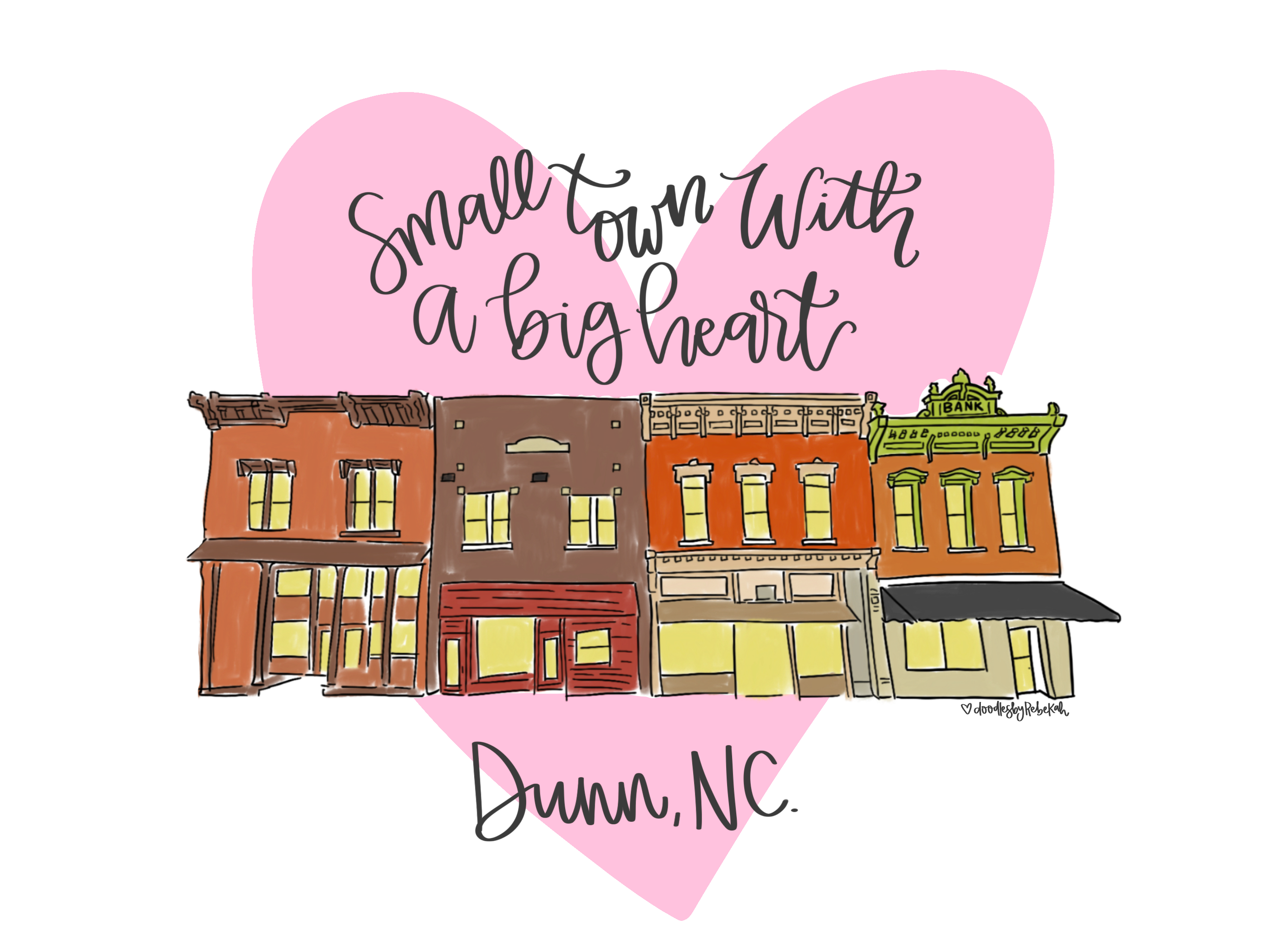 DOODLES BY REBEKAH SMALL TOWN DUNN NC