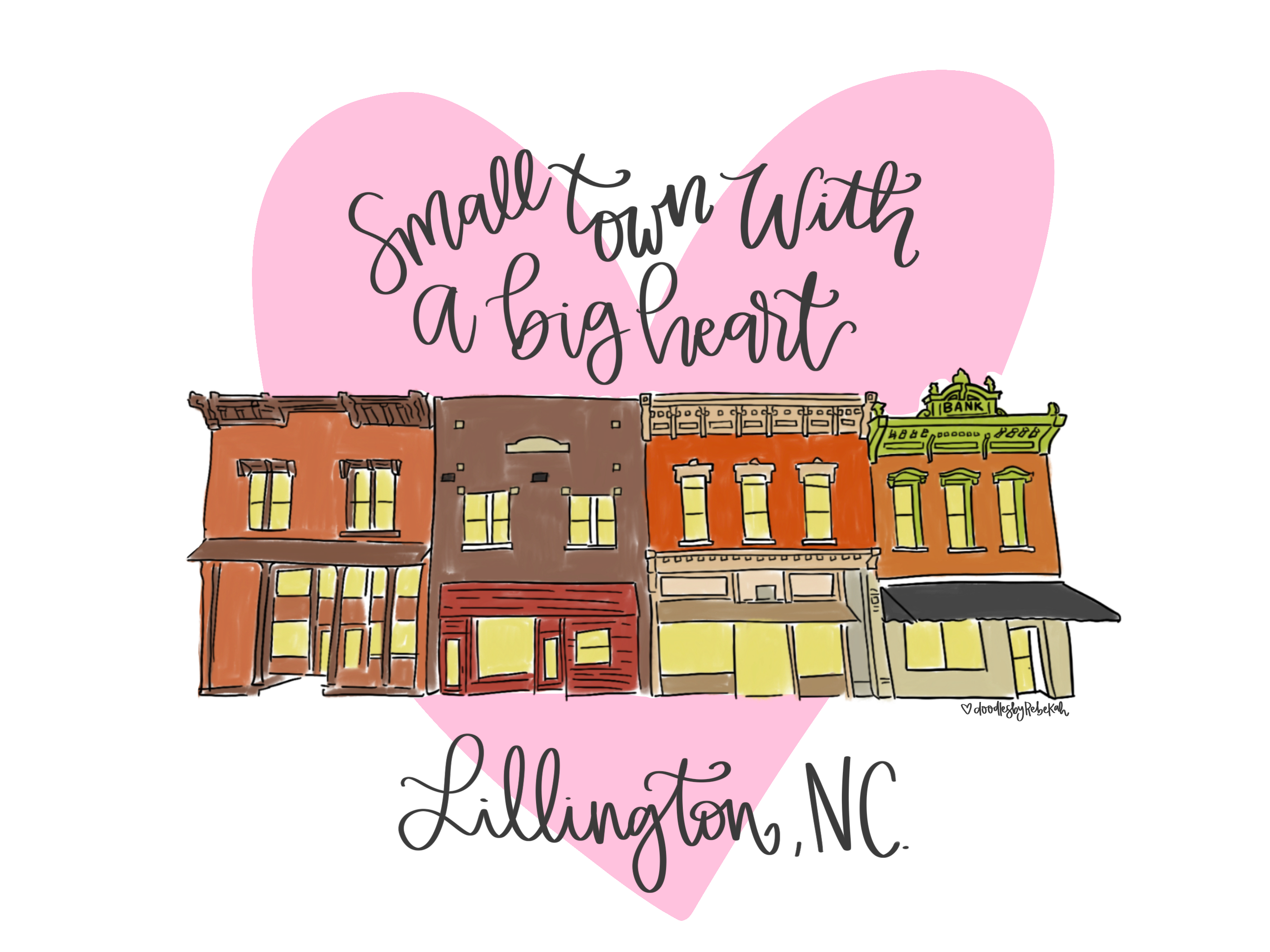 DOODLES BY REBEKAH SMALL TOWN LILLINGTON NC