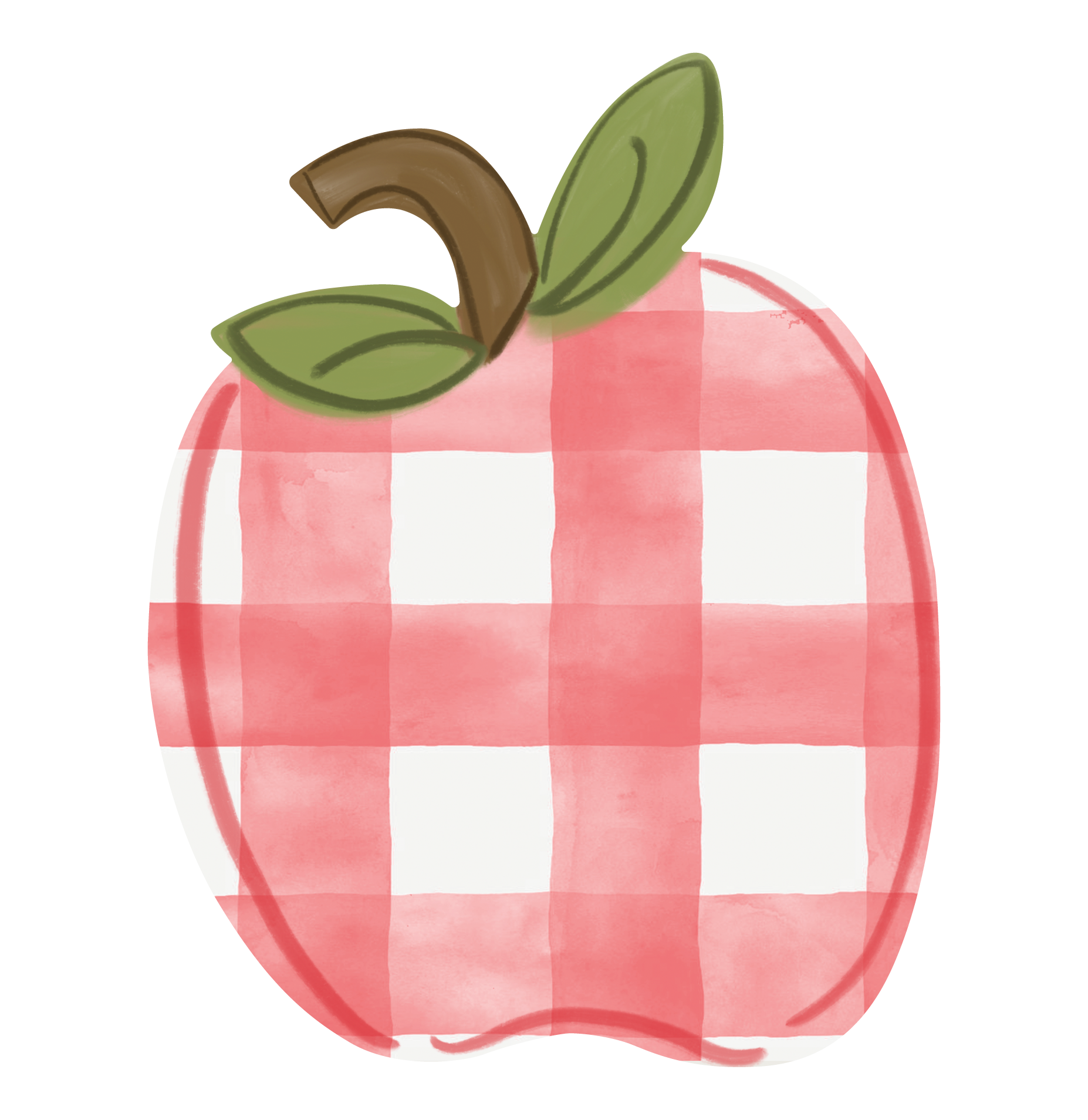 DOODLES BY REBEKAH PLAID APPLE