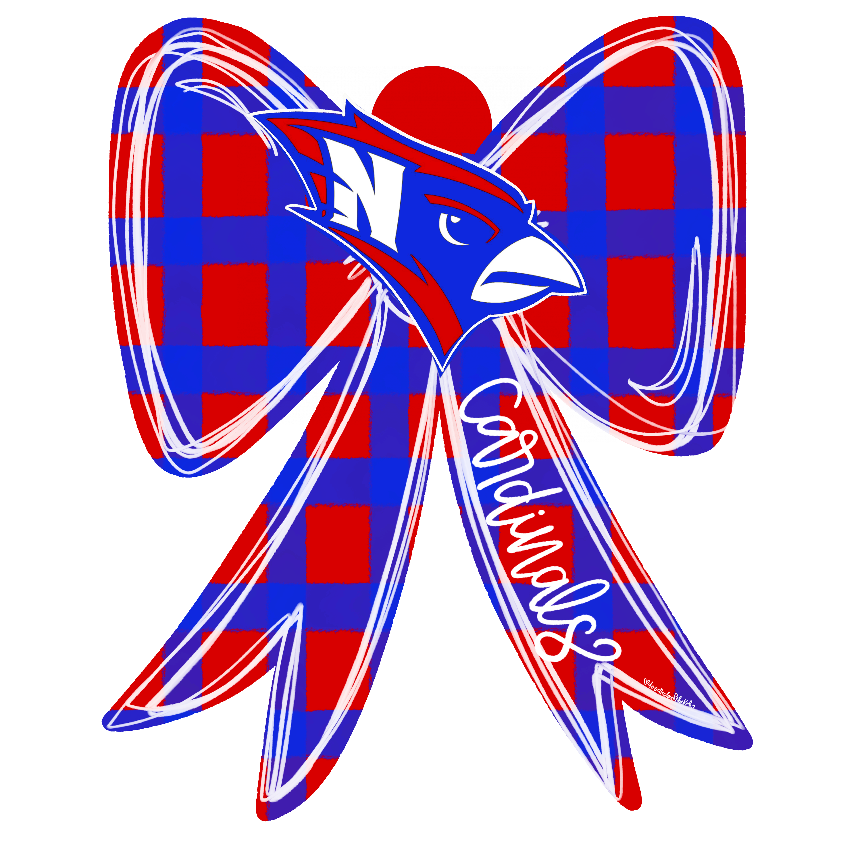 DOODLES BY REBEKAH CARDINALS BOW