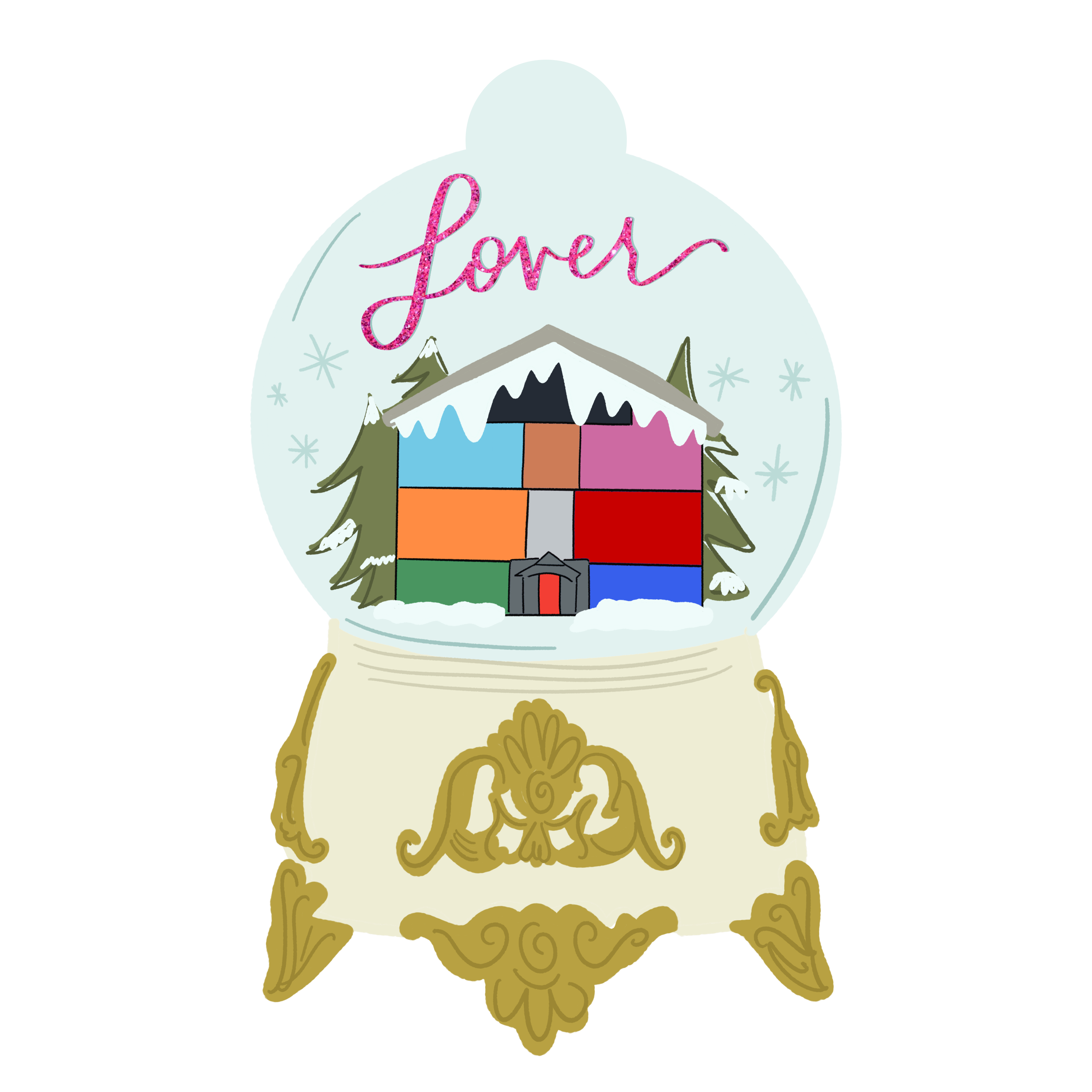 DOODLES BY REBEKAH LOVER SNOW GLOBE