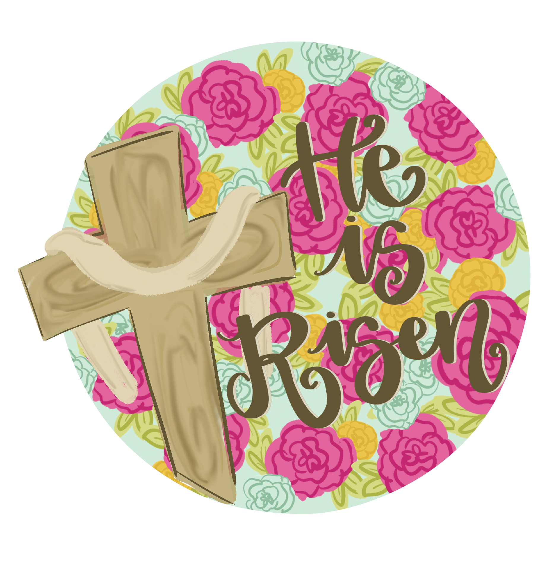 DOODLES BY REBEKAH HE IS RISEN WITH CROSS