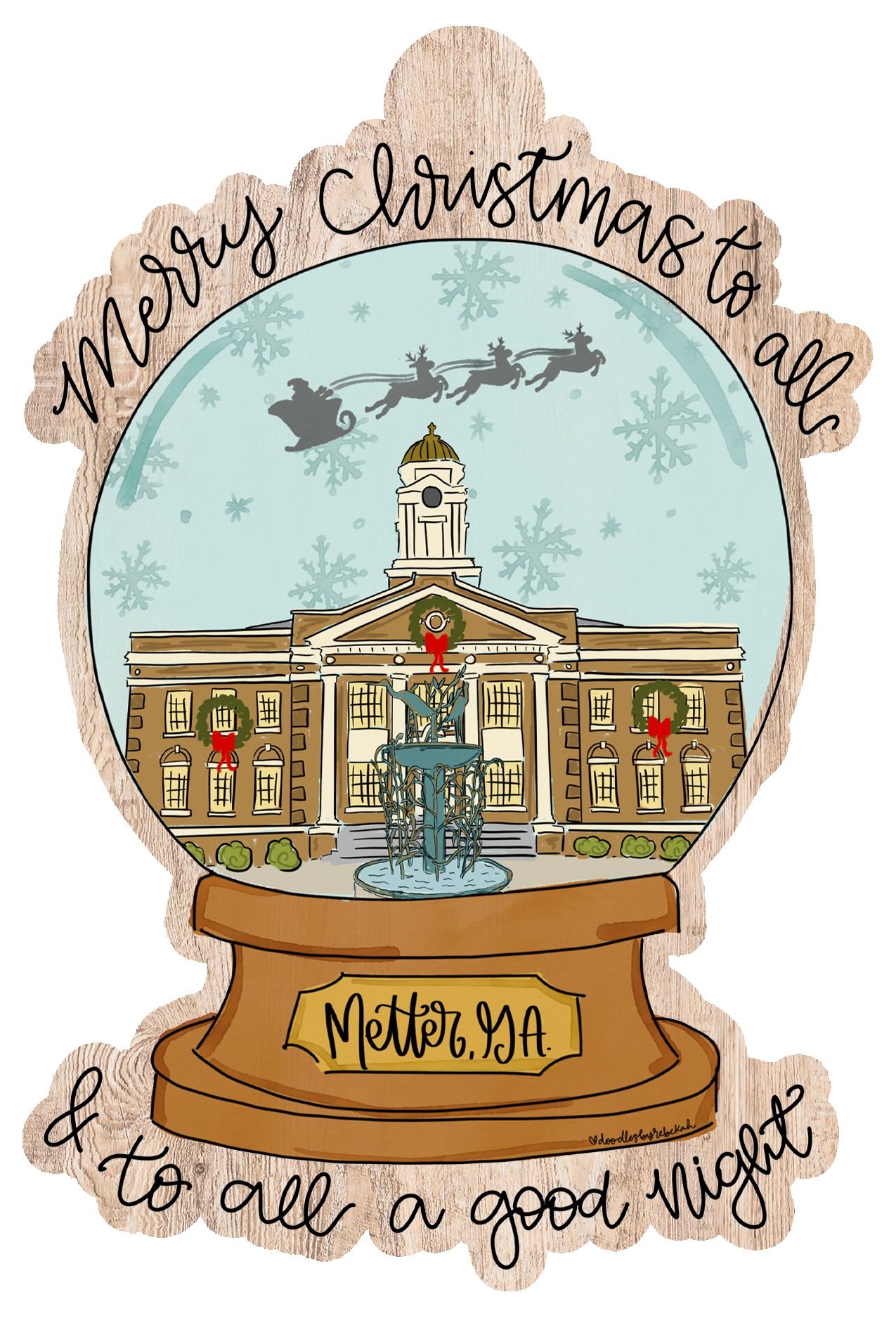 DOODLES BY REBEKAH METTER GA SNOWGLOBE