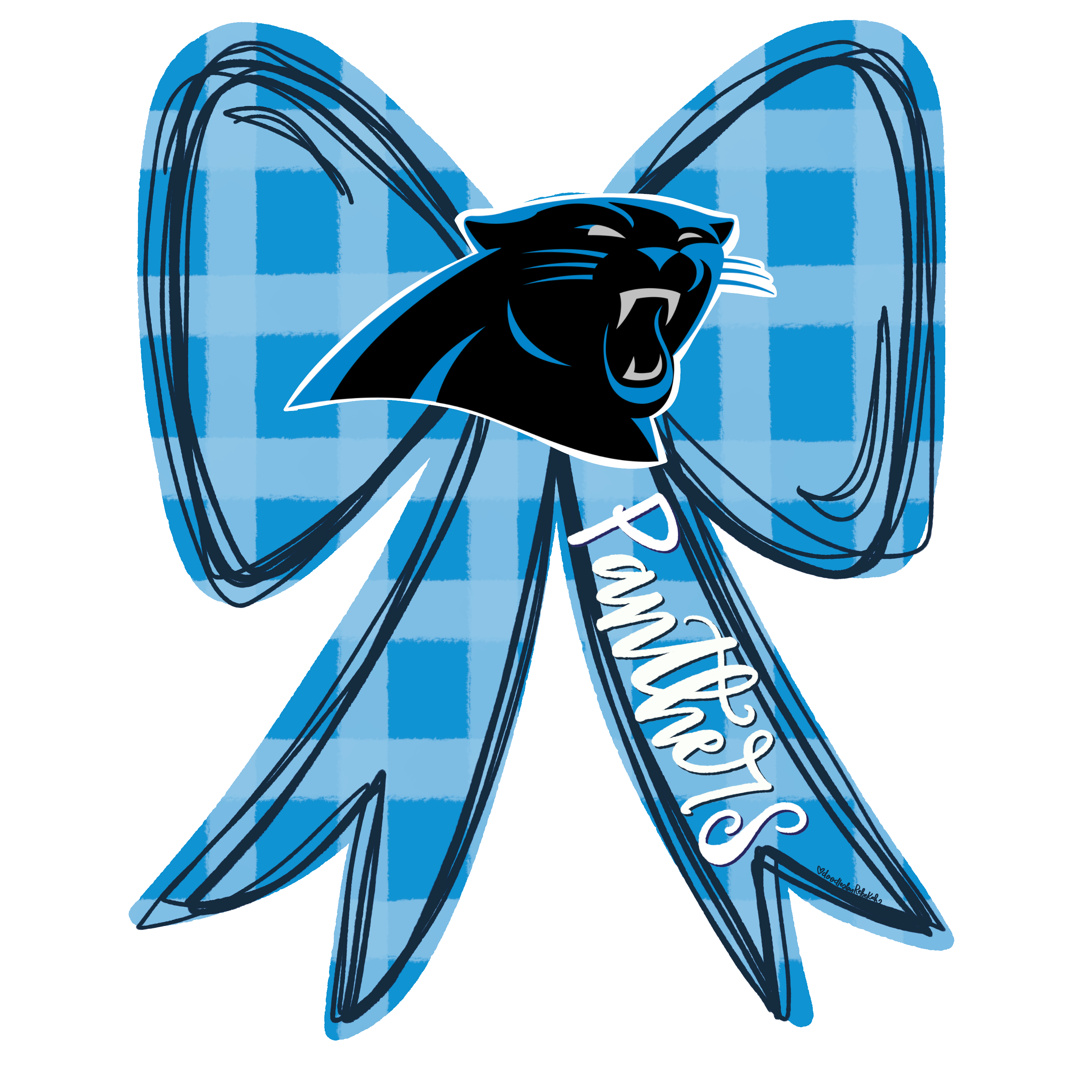 DOODLES BY REBEKAH PANTHERS BLUE BOW