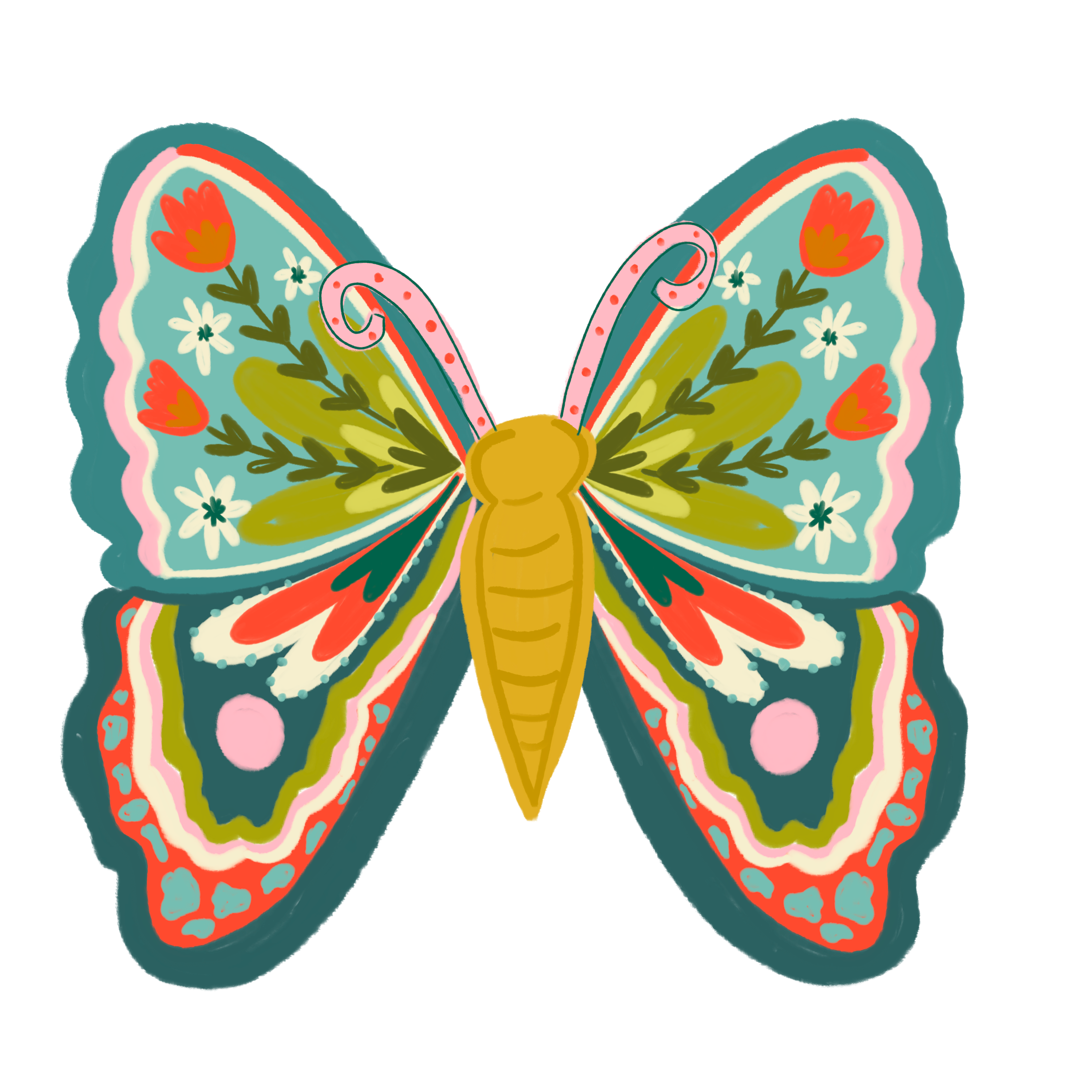 DOODLES BY REBEKAH FLORAL BUTTERFLY