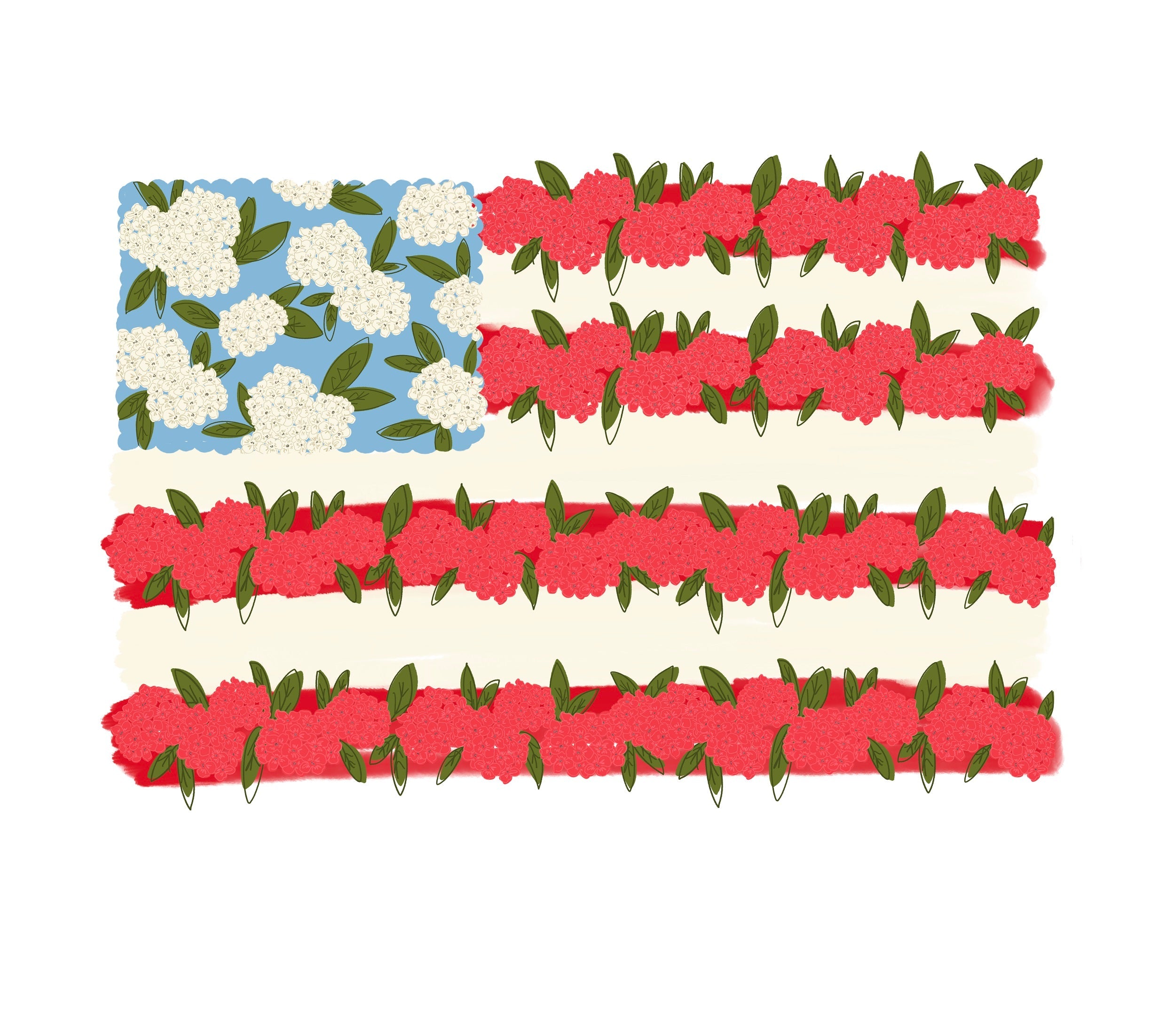 DOODLES BY REBEKAH FLOWER FLAG
