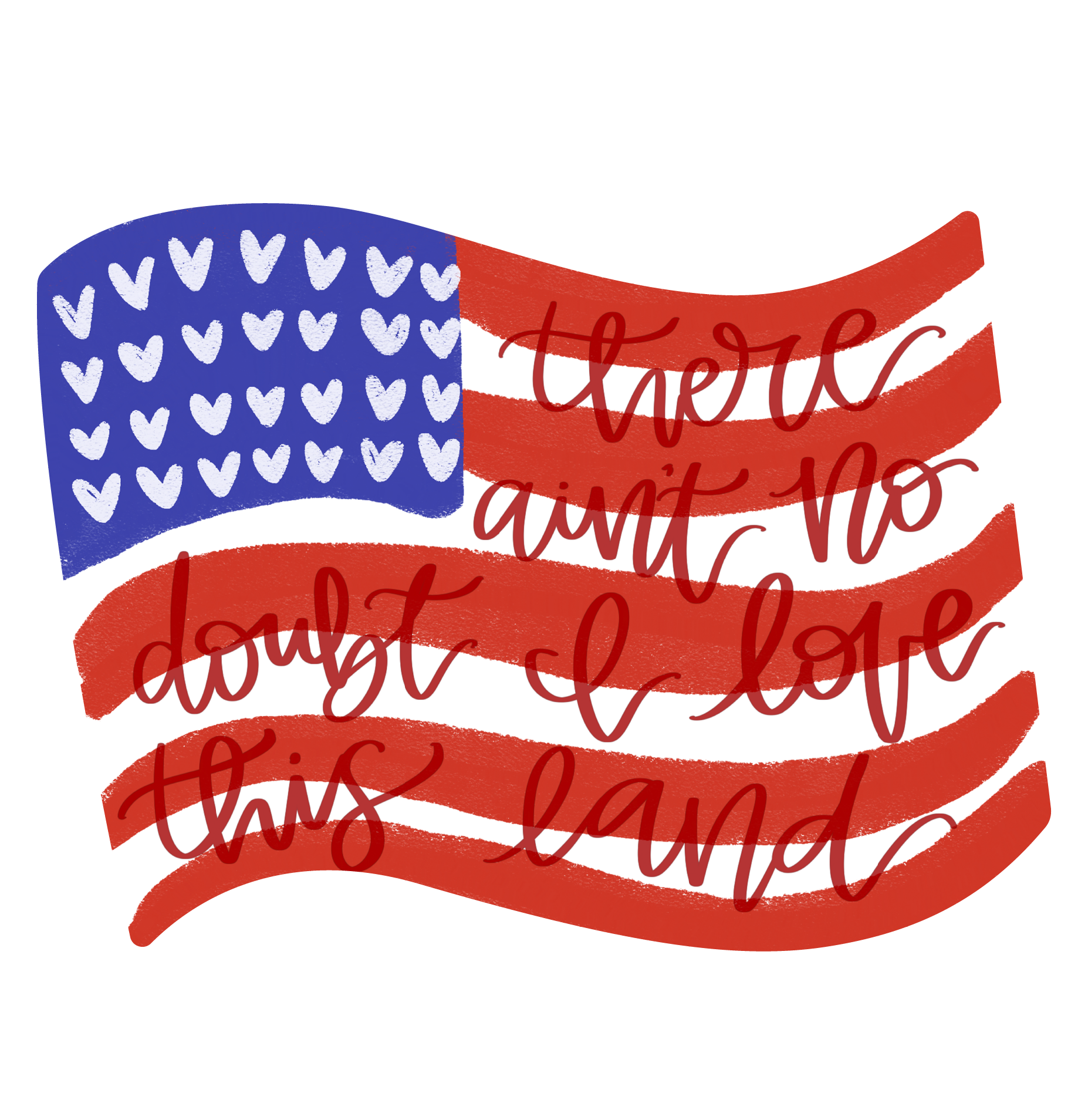 DOODLES BY REBEKAH WAVING AMERICAN FLAG