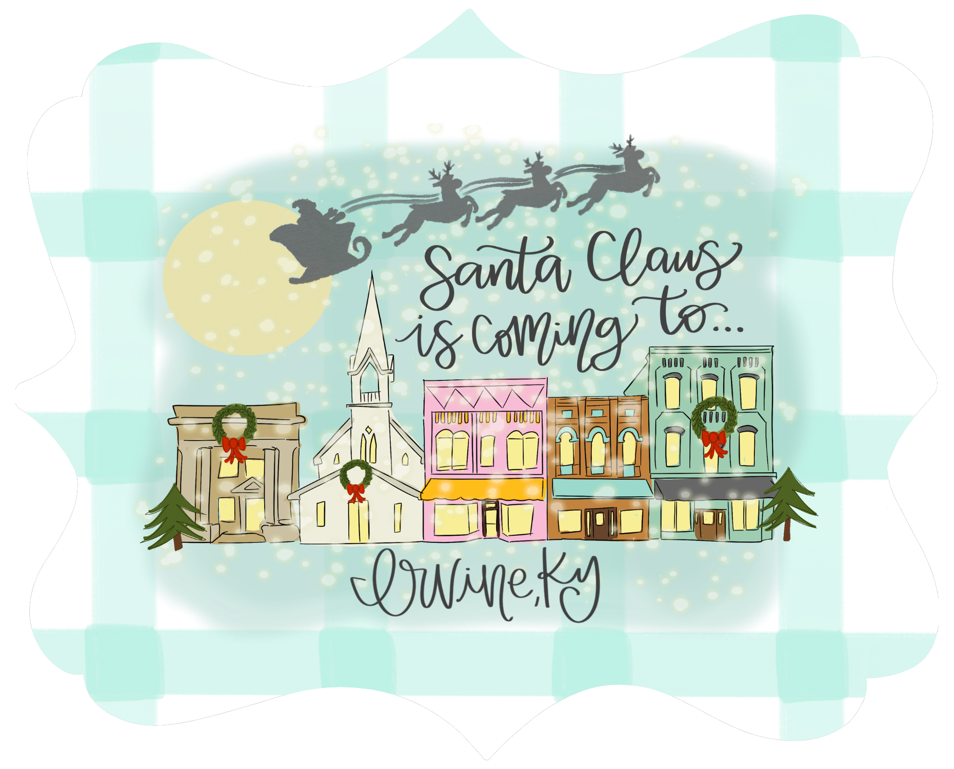 DOODLES BY REBEKAH IRVINE KY SANTA COMING TO TOWN