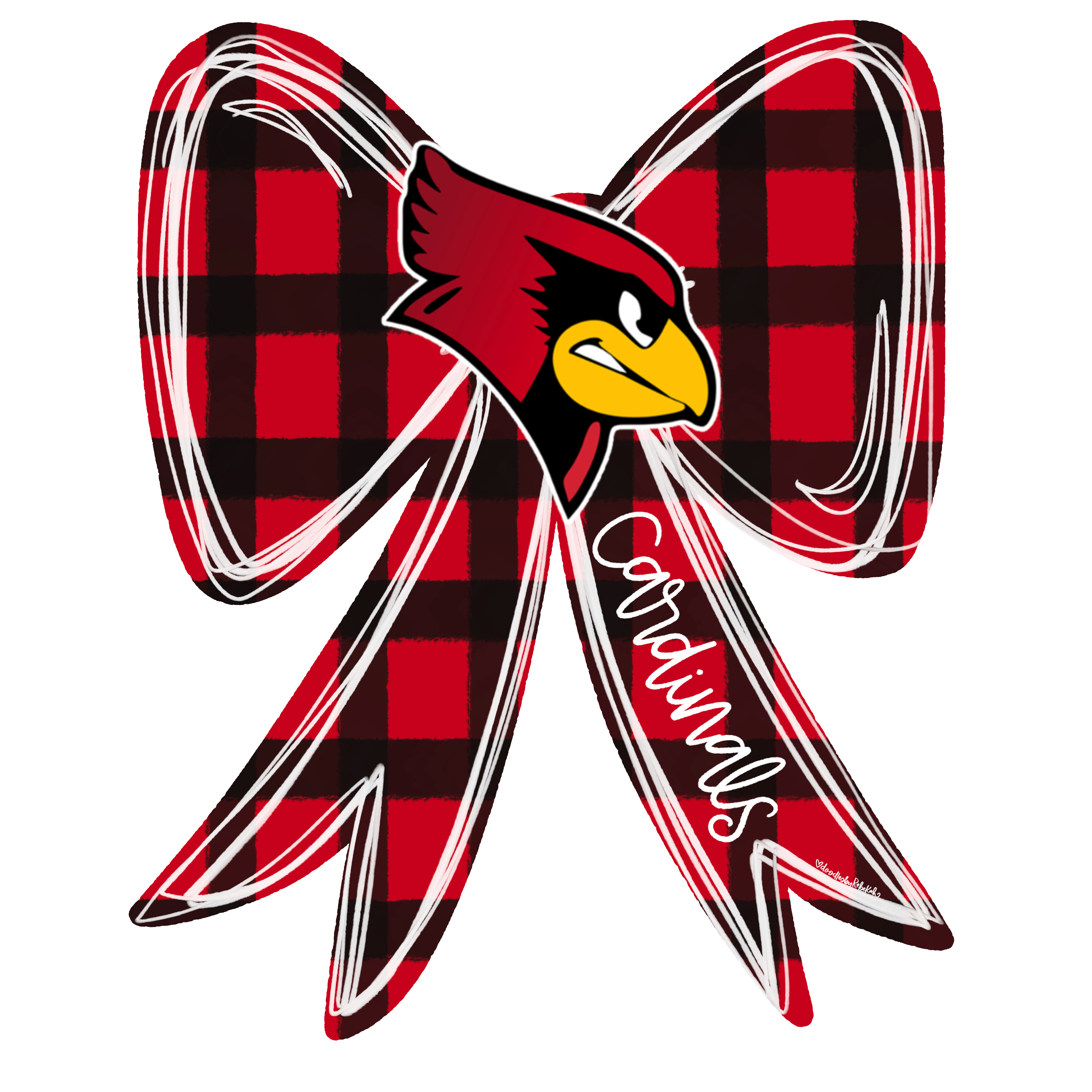 DOODLES BY REBEKAH CARDINALS BOW