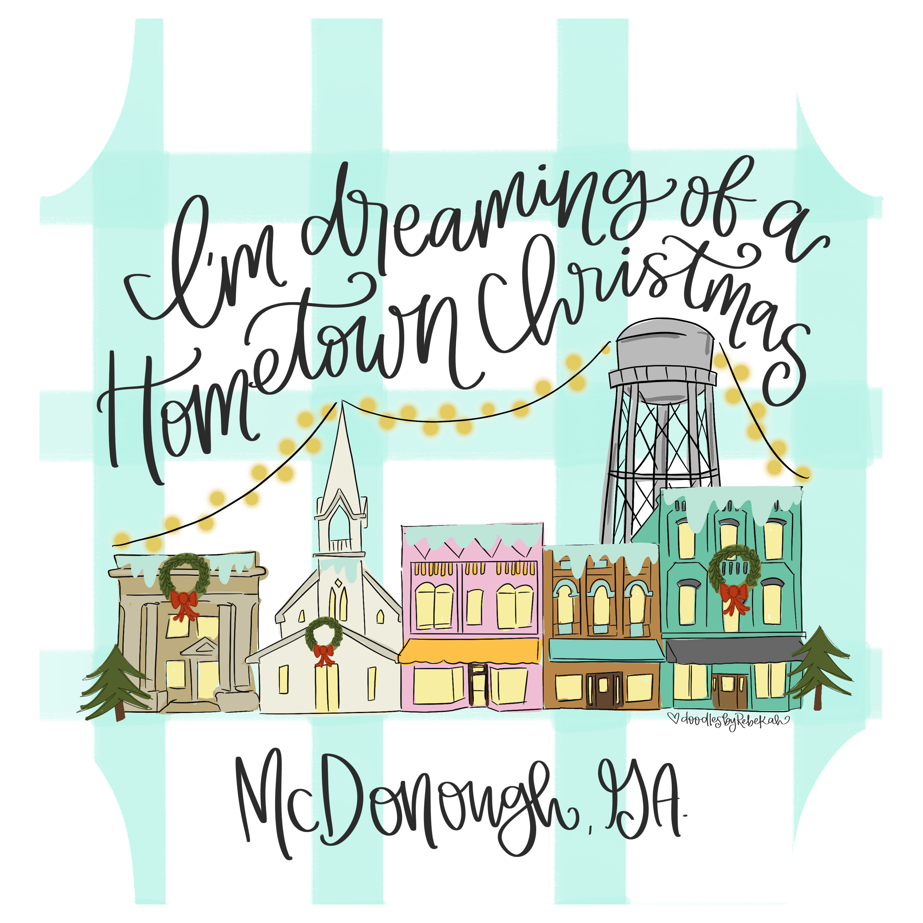 DOODLES BY REBEKAH MCDONOUGH GA HOMETOWN CHRISTMAS