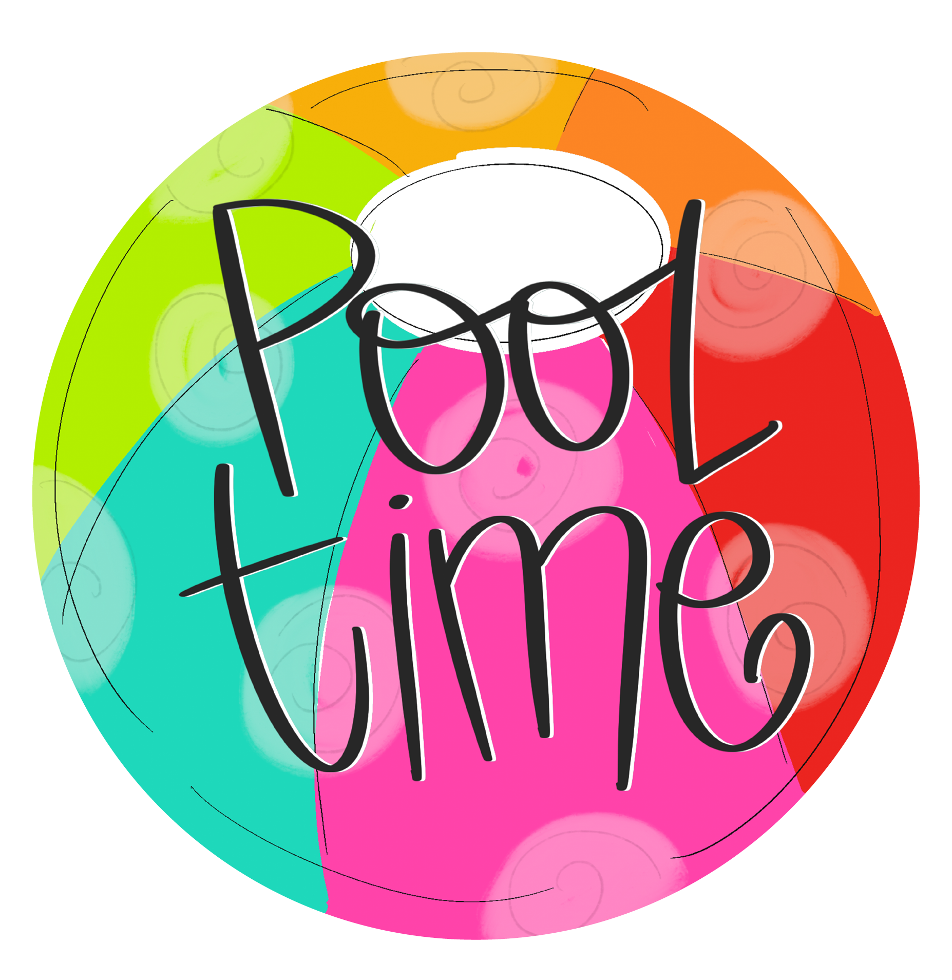 DOODLES BY REBEKAH POOL TIME BEACH BALL