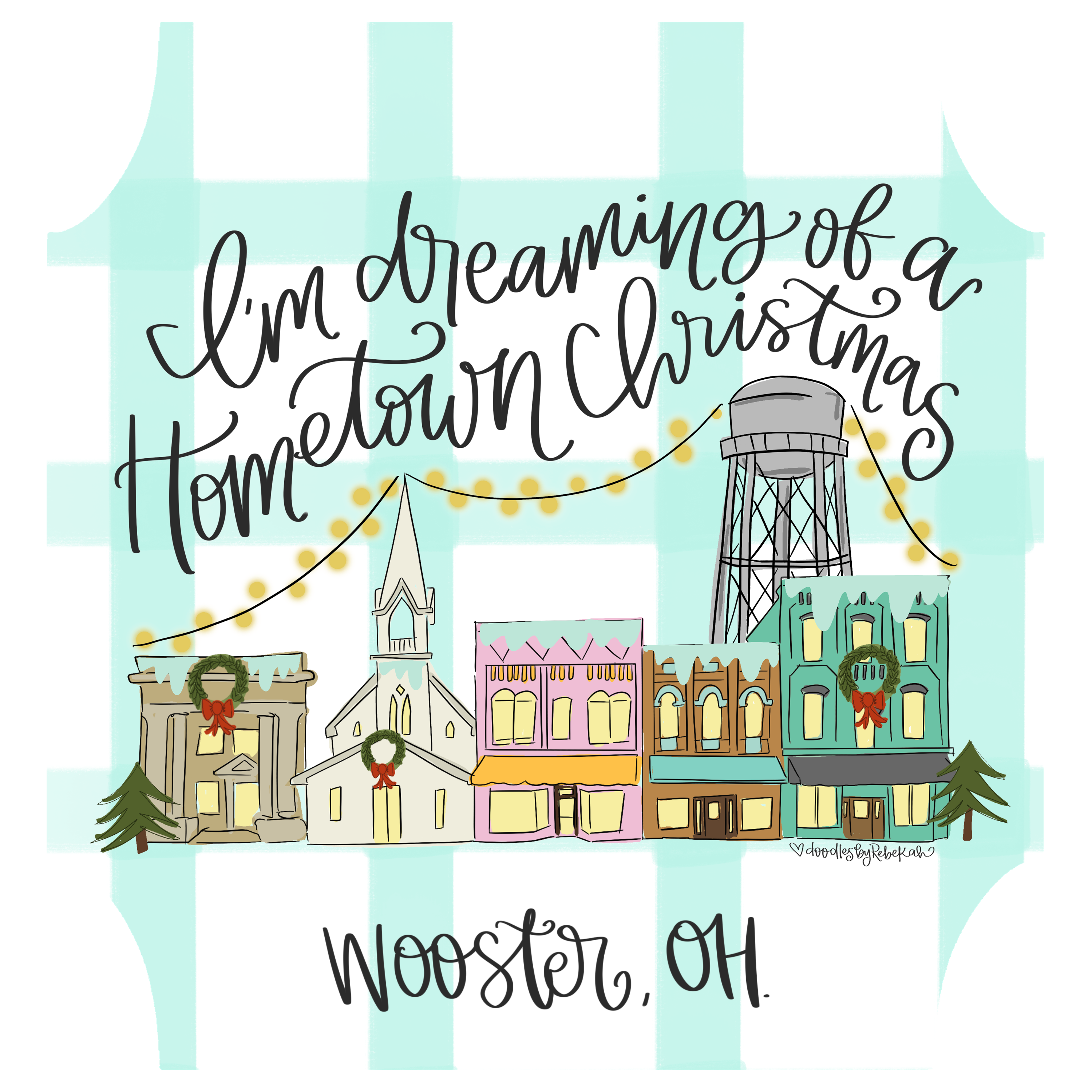 DOODLES BY REBEKAH WOOSTER OH HOMETOWN CHRISTMAS