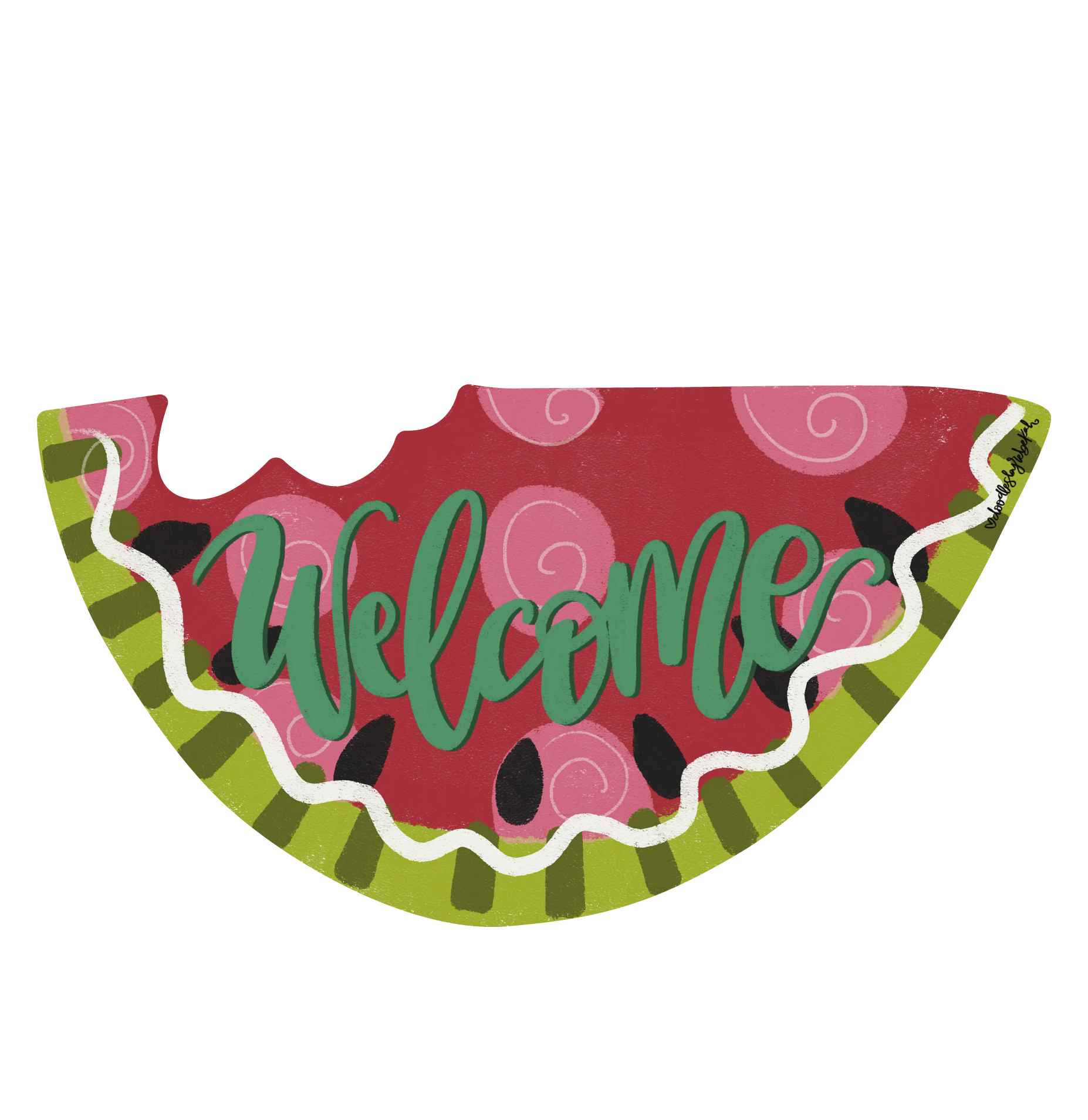 DOODLES BY REBEKAH WELCOME WATERMELON