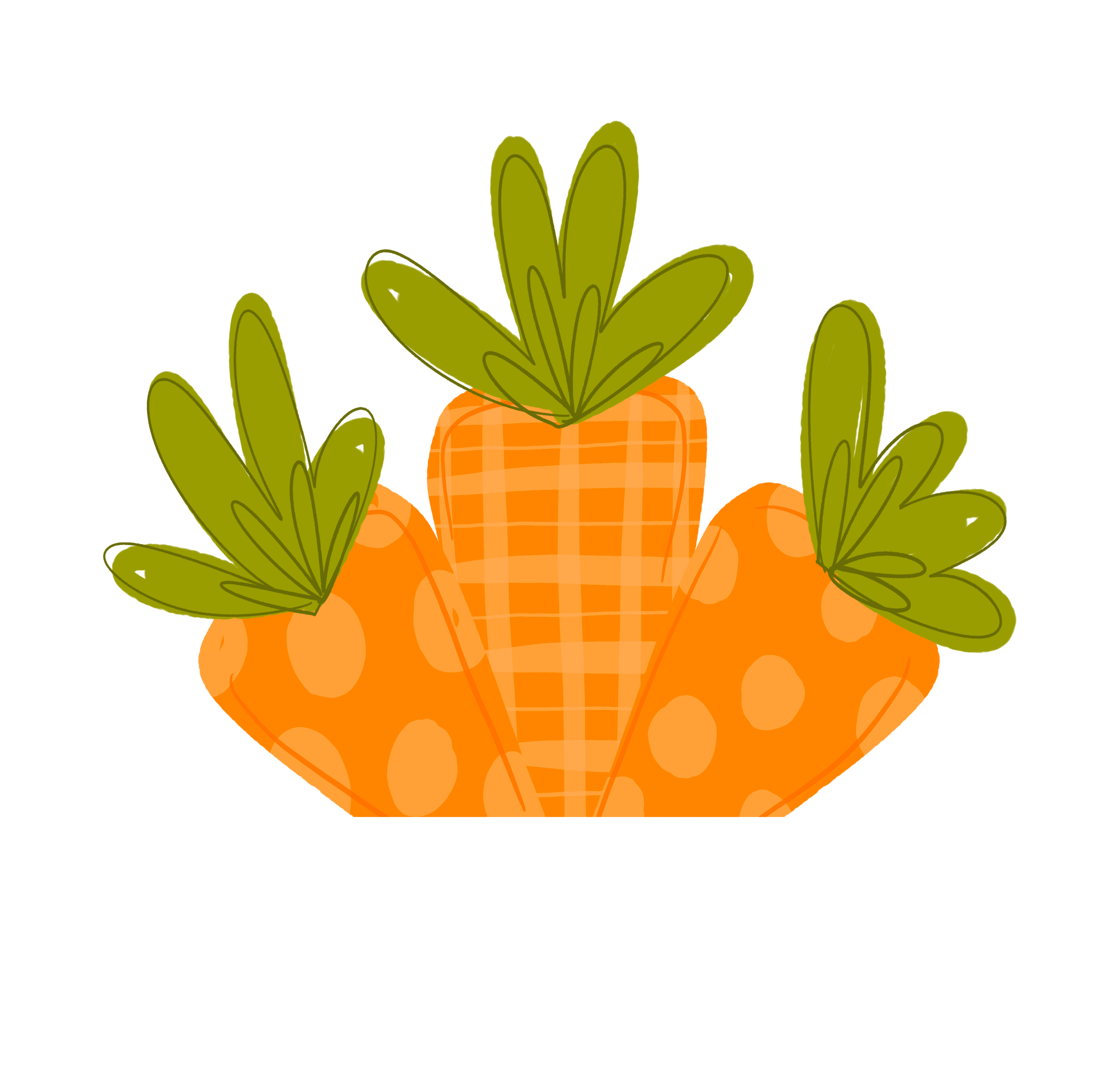 DOODLES BY REBEKAH THREE CARROTS